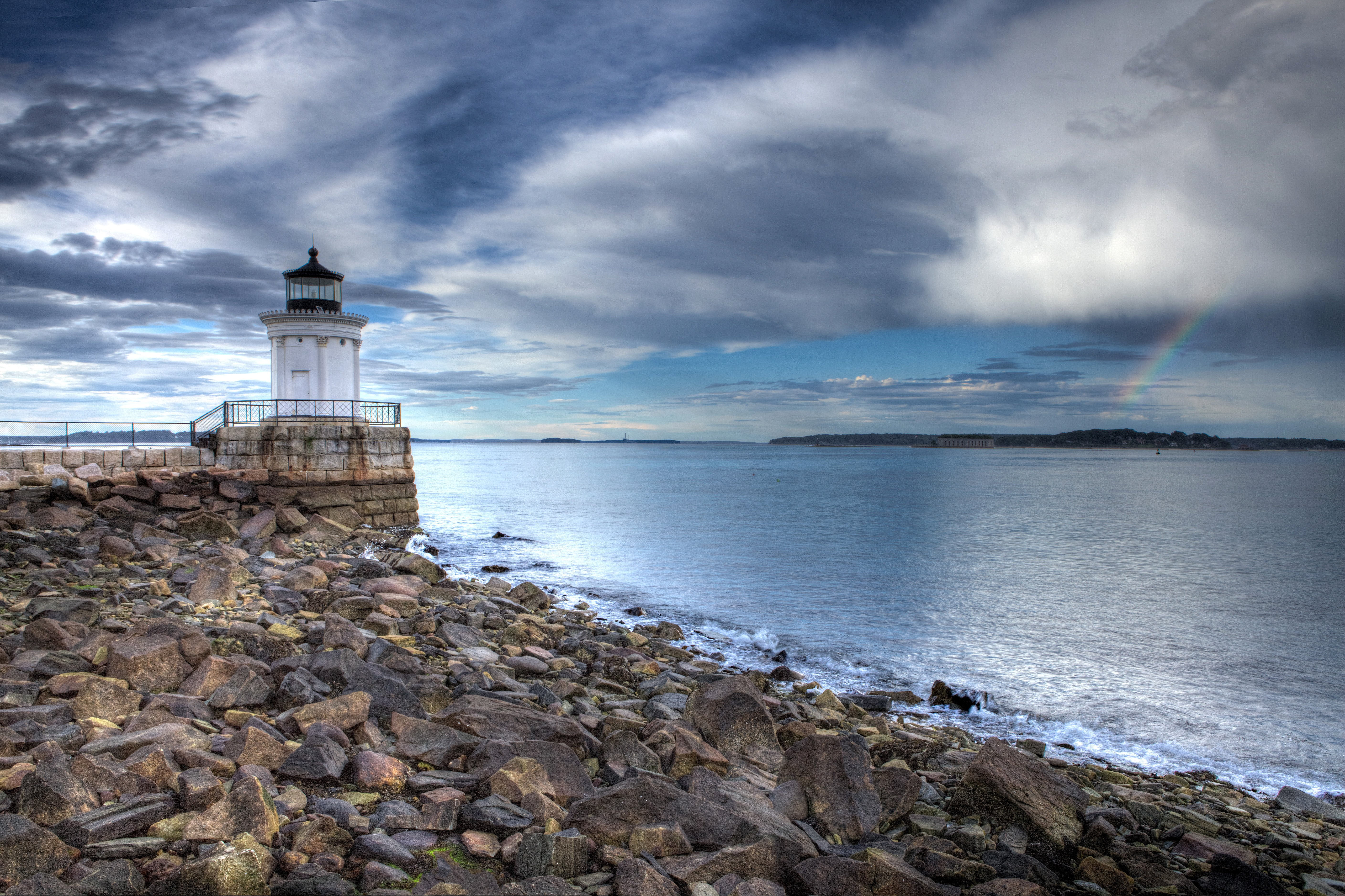 Oregon, Sky, 5K, Portland, Nature, Coast, Stones, Scenery, Lighthouses, USA, HD Wallpaper