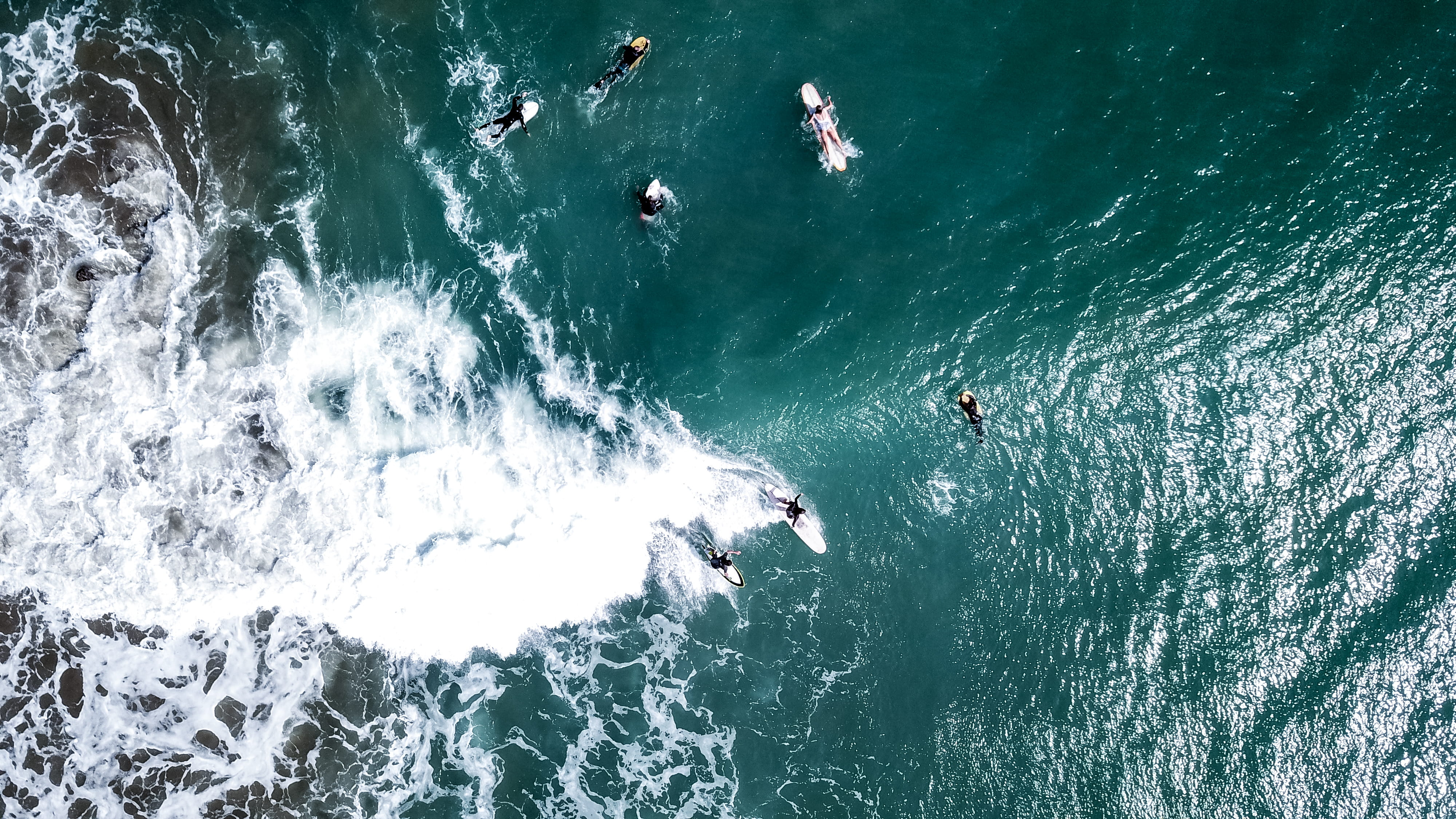 extreme Sports, wafe, backgrounds, mavicpro, summer, surfer, sea, no People, from above, nautical Vessel, drone, wave, air, personal, ocean, peruvian, white, HD Wallpaper