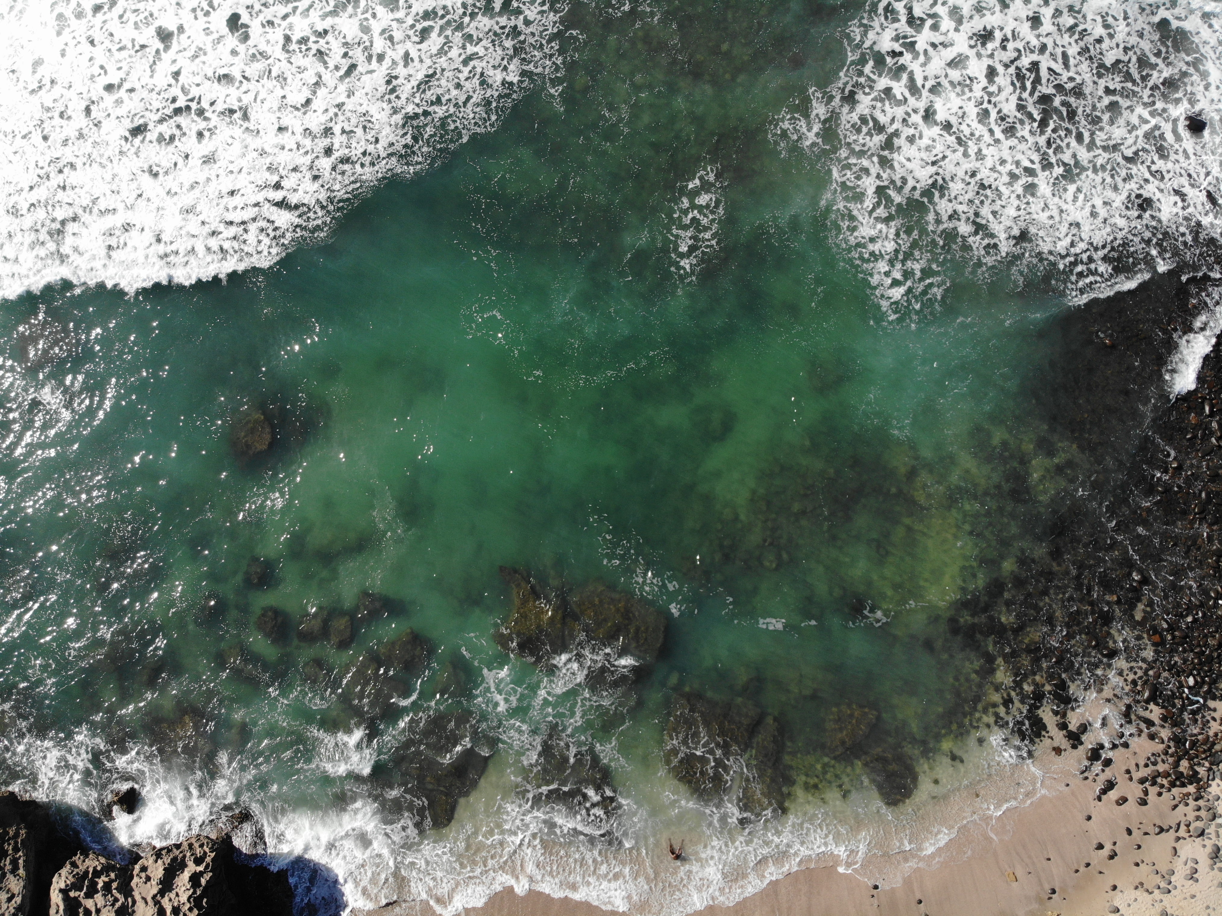 high angle view, land, eye, tranquility, aerial, sea, view, photo, beach, turquoise colored, motion, bird, gray, water, south africa, clearwater, rock - object, HD Wallpaper