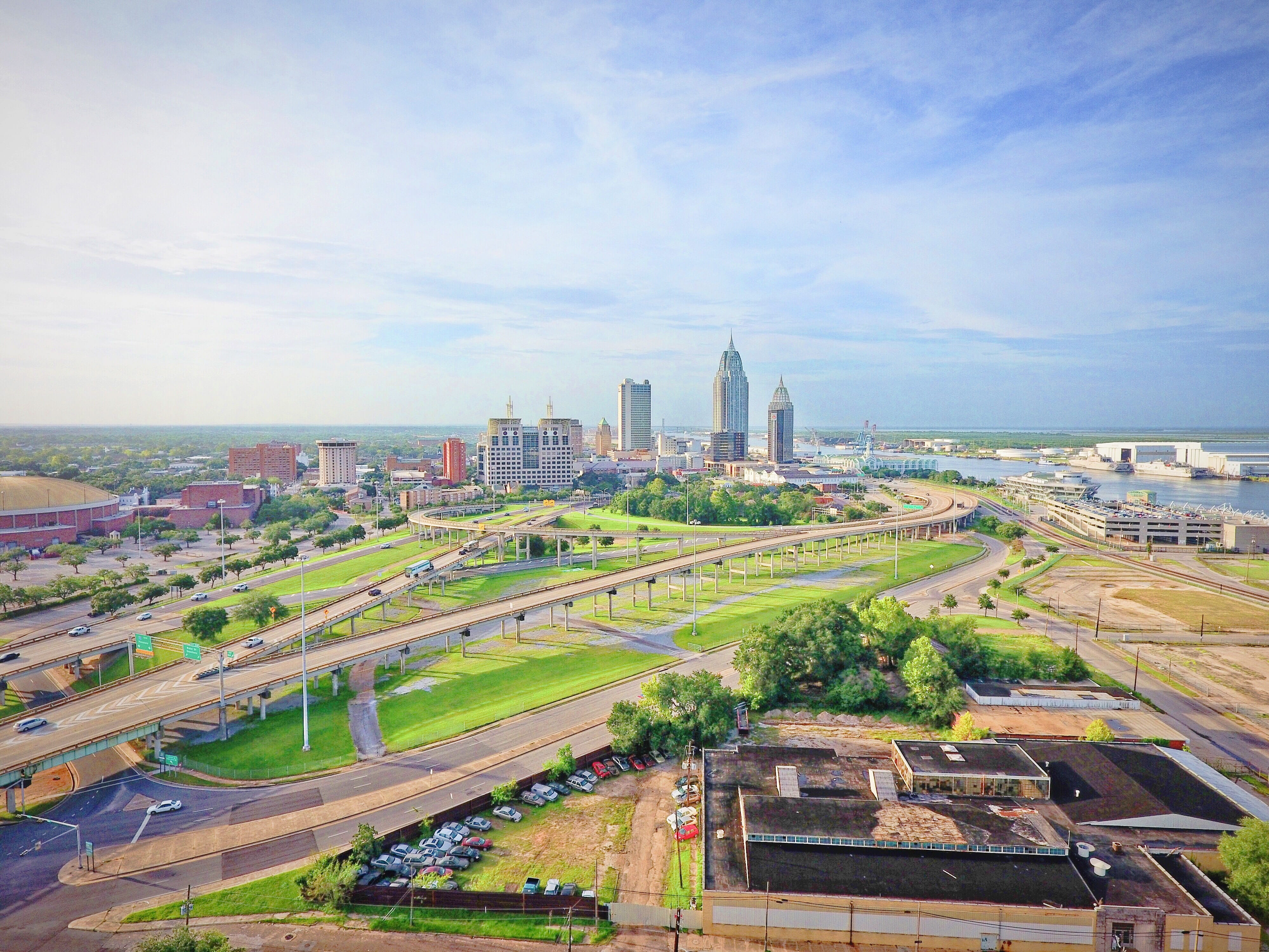 4K, travel, building, built structure, architecture, downtown, nature, tall - high, cityscape, port, high angle view, urban, no people, day, transportation, HD Wallpaper