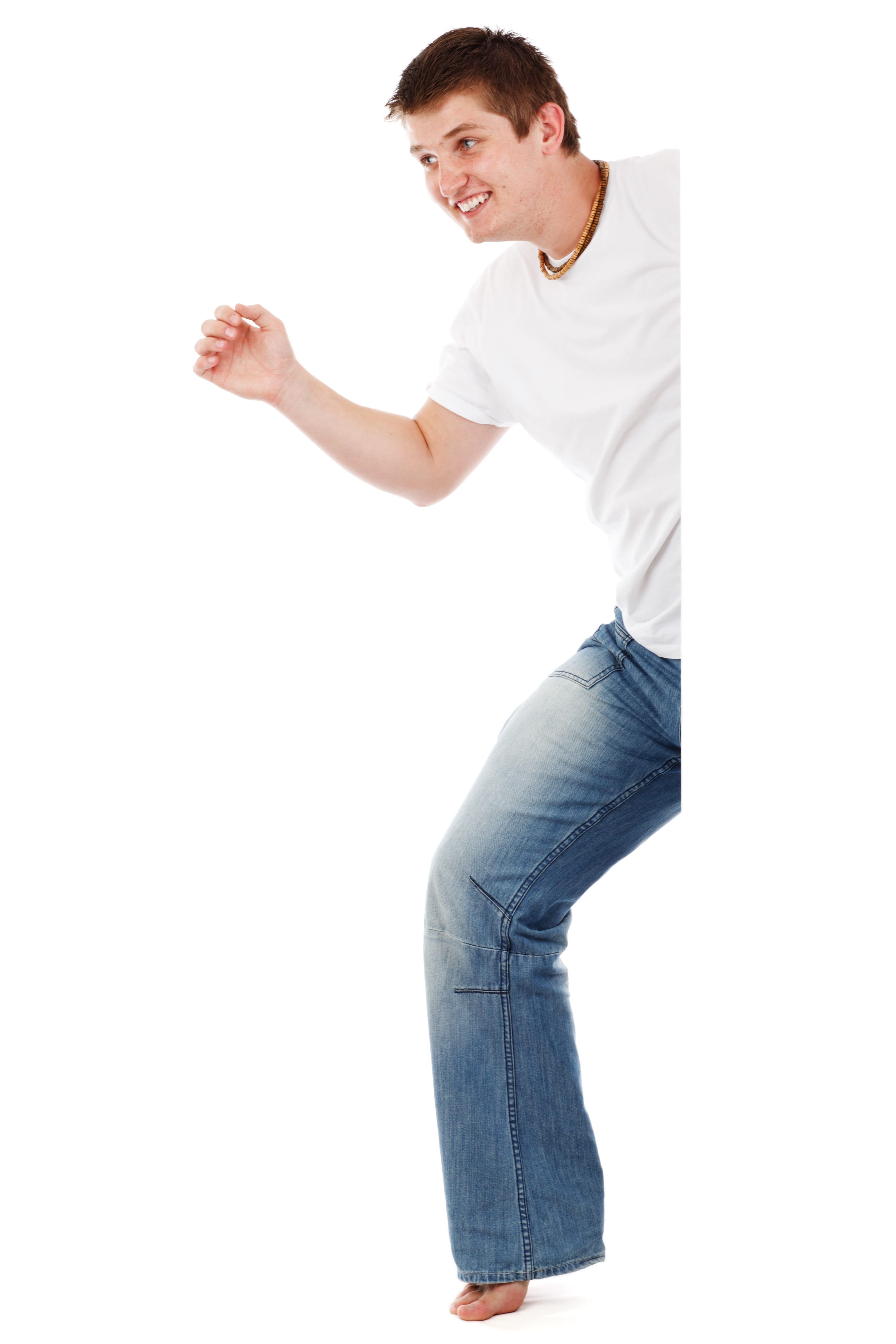 young adult, isolated, full length, Background, studio shot, casual clothing, poster, men, board, human arm, emotion, jeans, looking at camera, limb, white background, Phone HD Wallpaper
