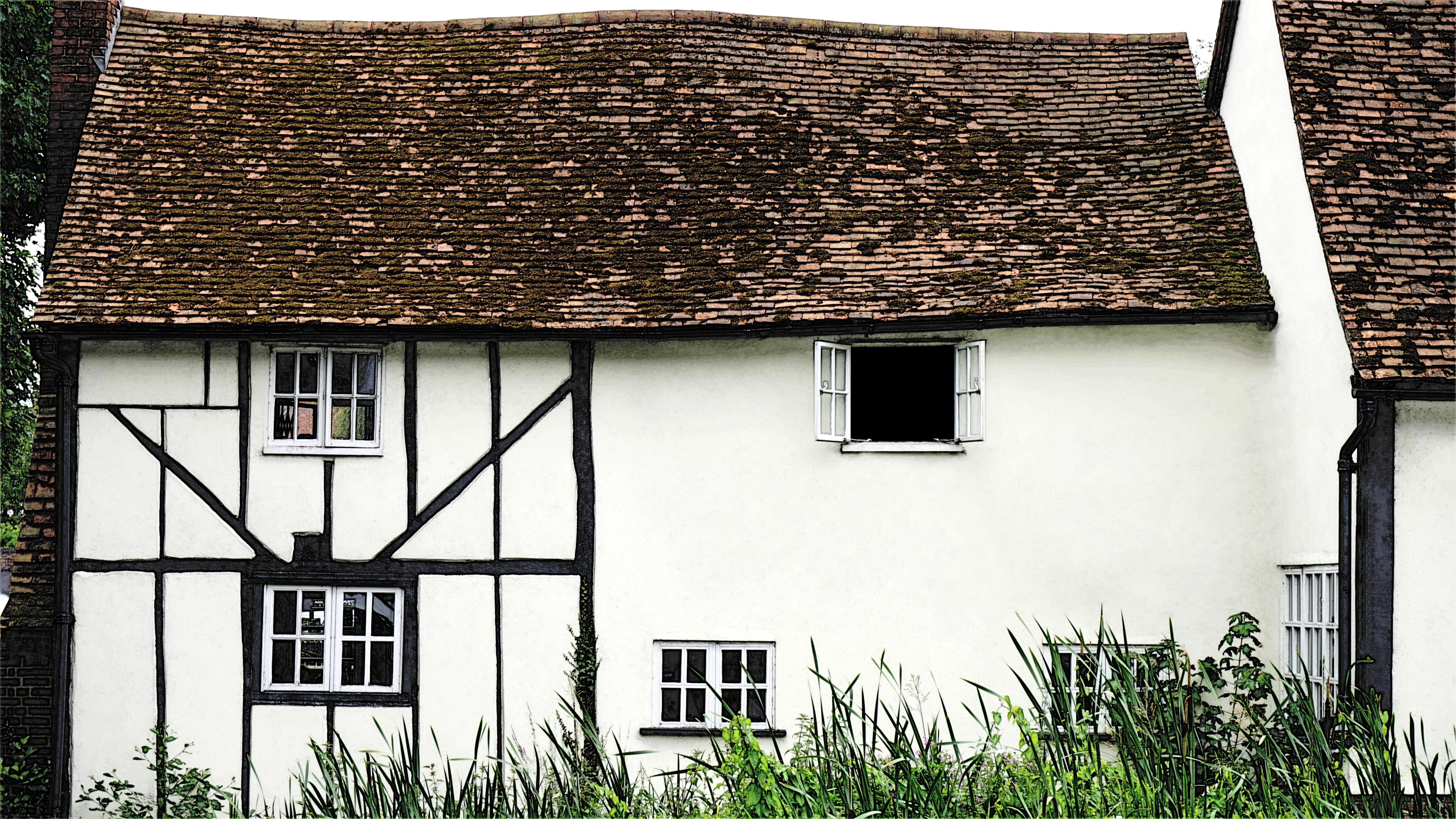 residential, exterior, building, front, closed, estate, brown, residence, village in england, house, 5K, wall - building feature, white, architecture, HD Wallpaper