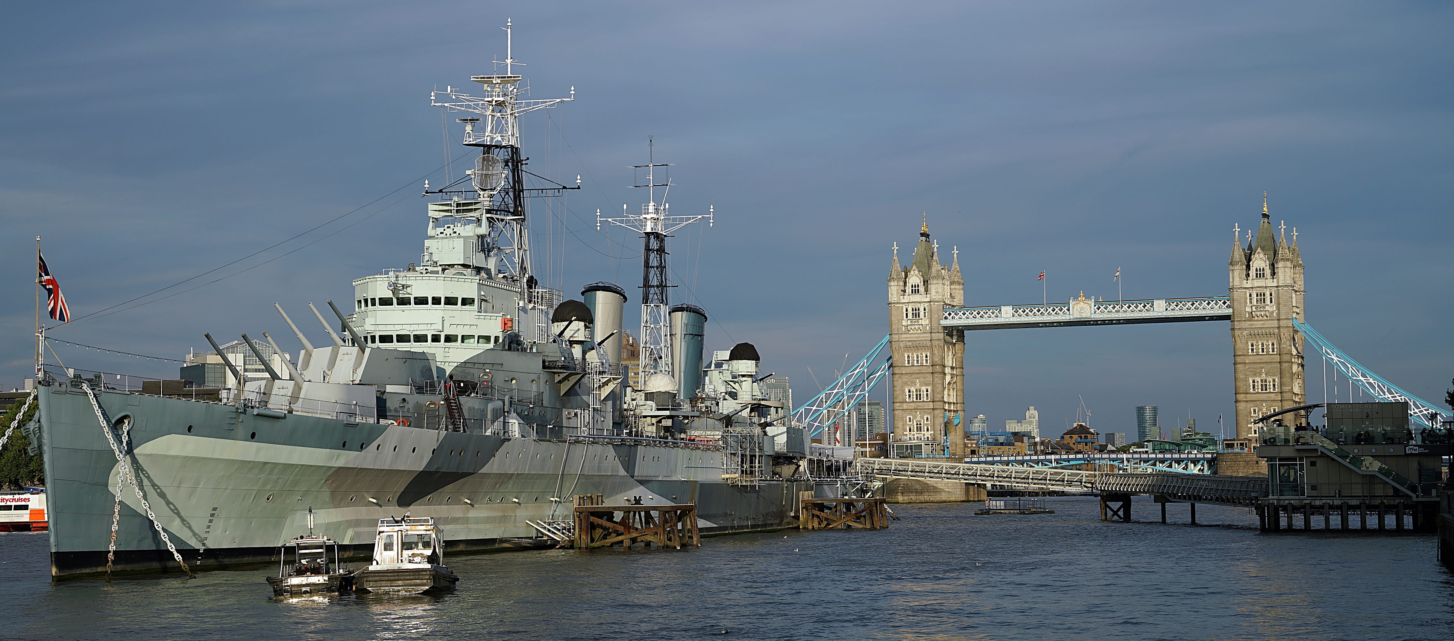 architecture, sky, no people, built structure, city, cityscape, water, british, bridge, bridge - man made structure, transportation, hms belfast, travel destinations, HD Wallpaper