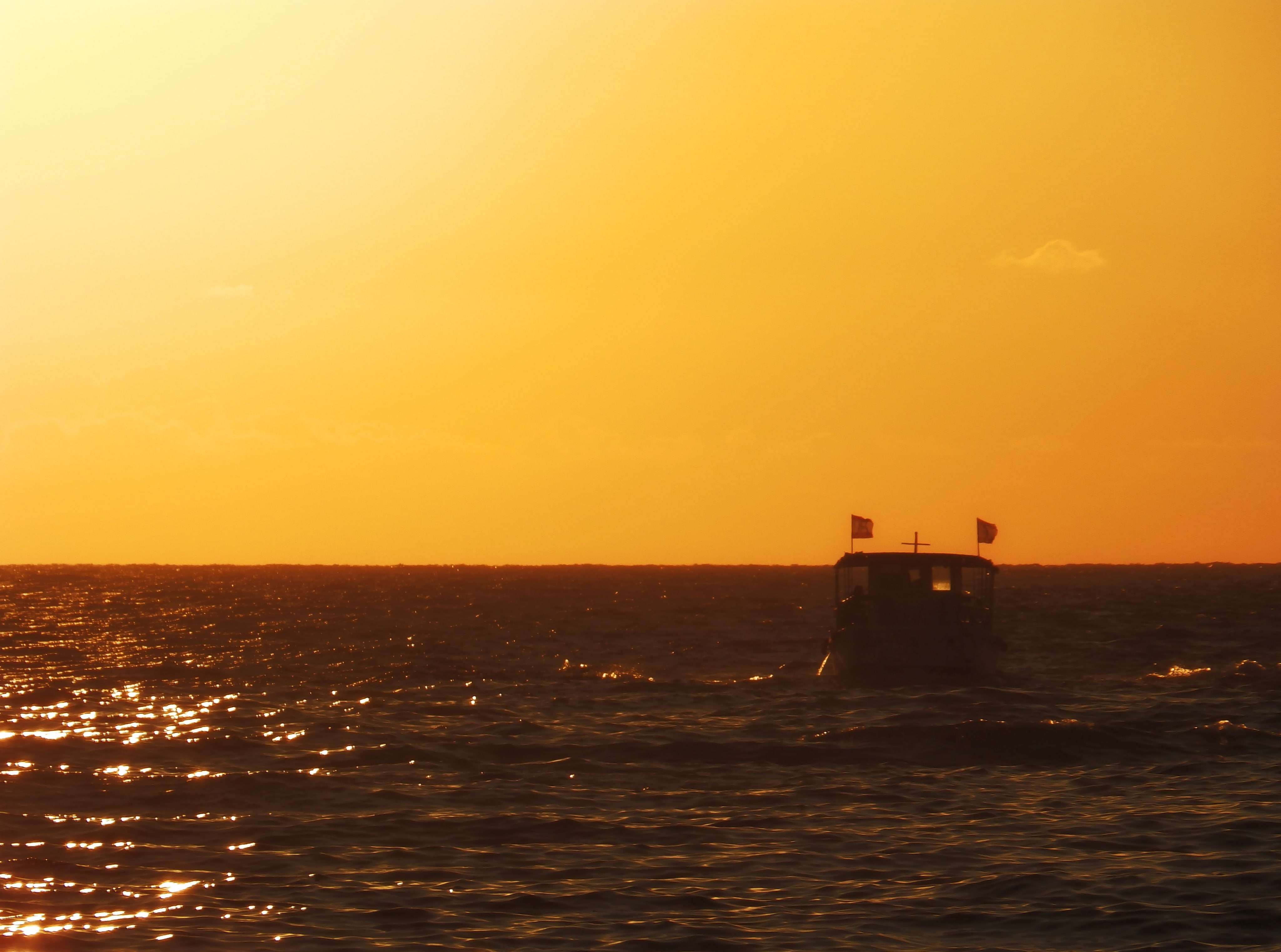 sunset, 4K, boat, Beach, orange, sun, landscape, toward, Nature, sky, sea, HD Wallpaper