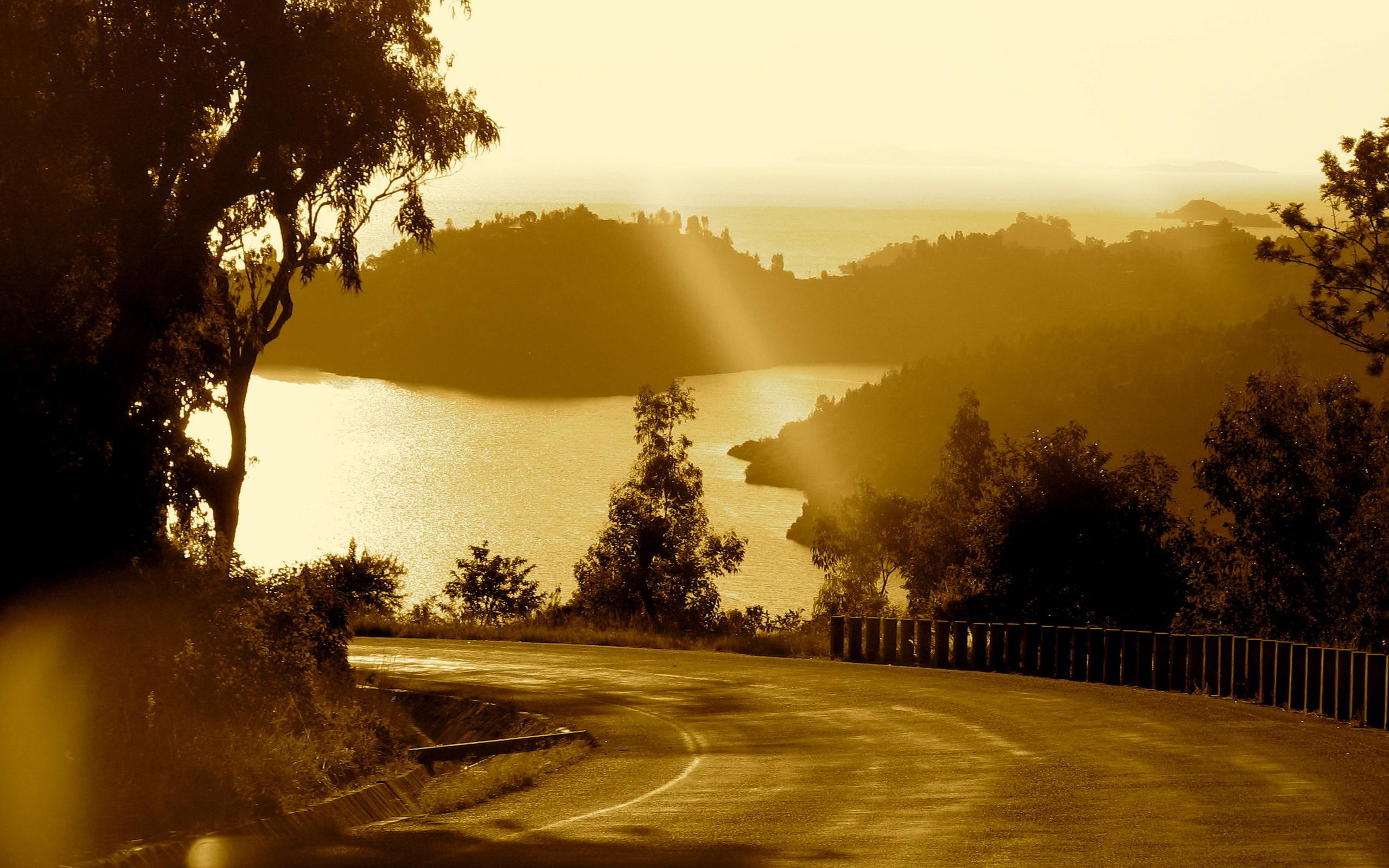 amazing, road, 3d and abstract, 2K, landscape, sunny, light, nature, view, beautiful, HD Wallpaper