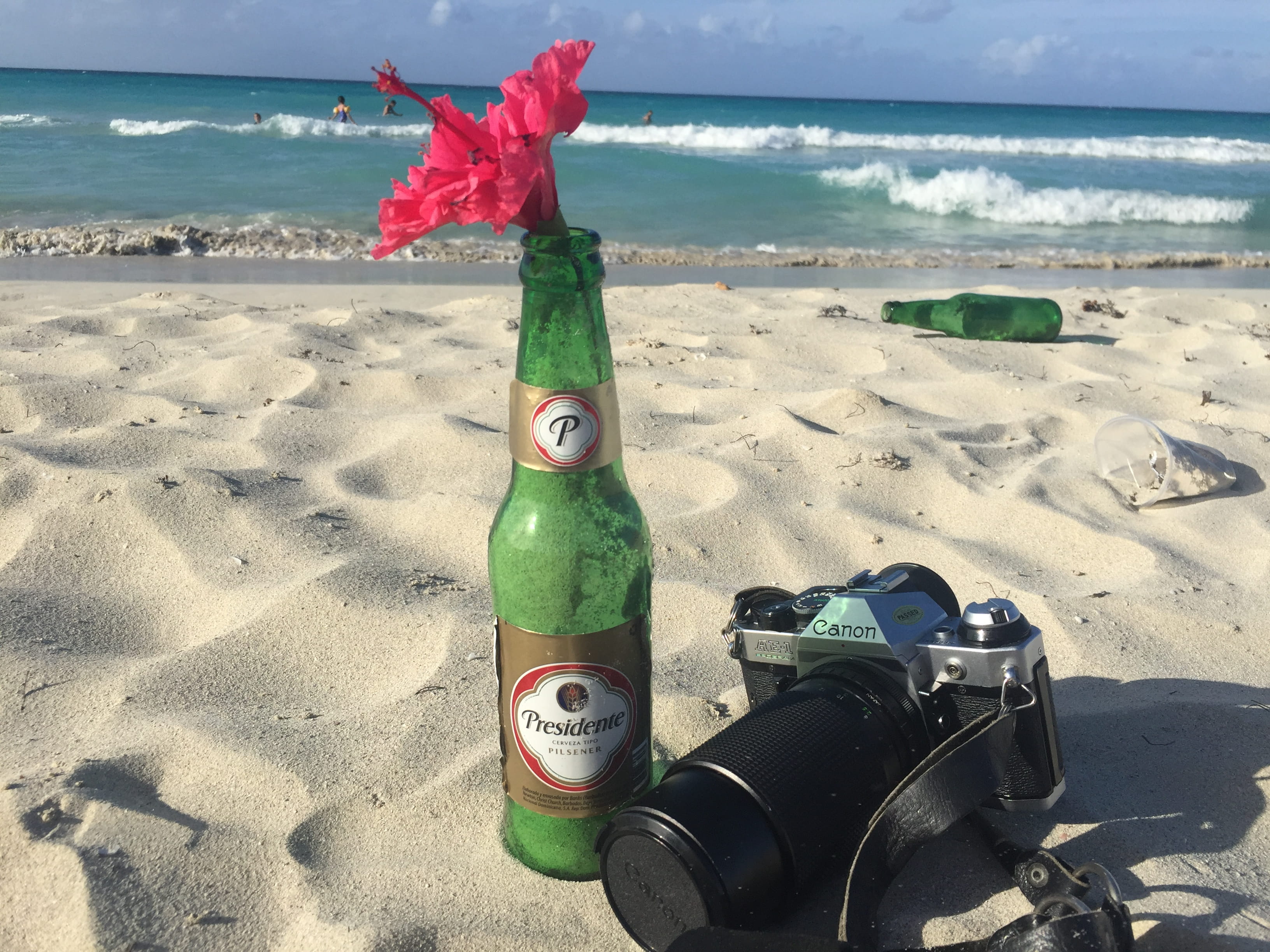 2K, canon, beer, nature, sea, beach, beauty in nature, one person, day, veradelo, land, container, water, camera, bottle, flower, horizon, real people, HD Wallpaper