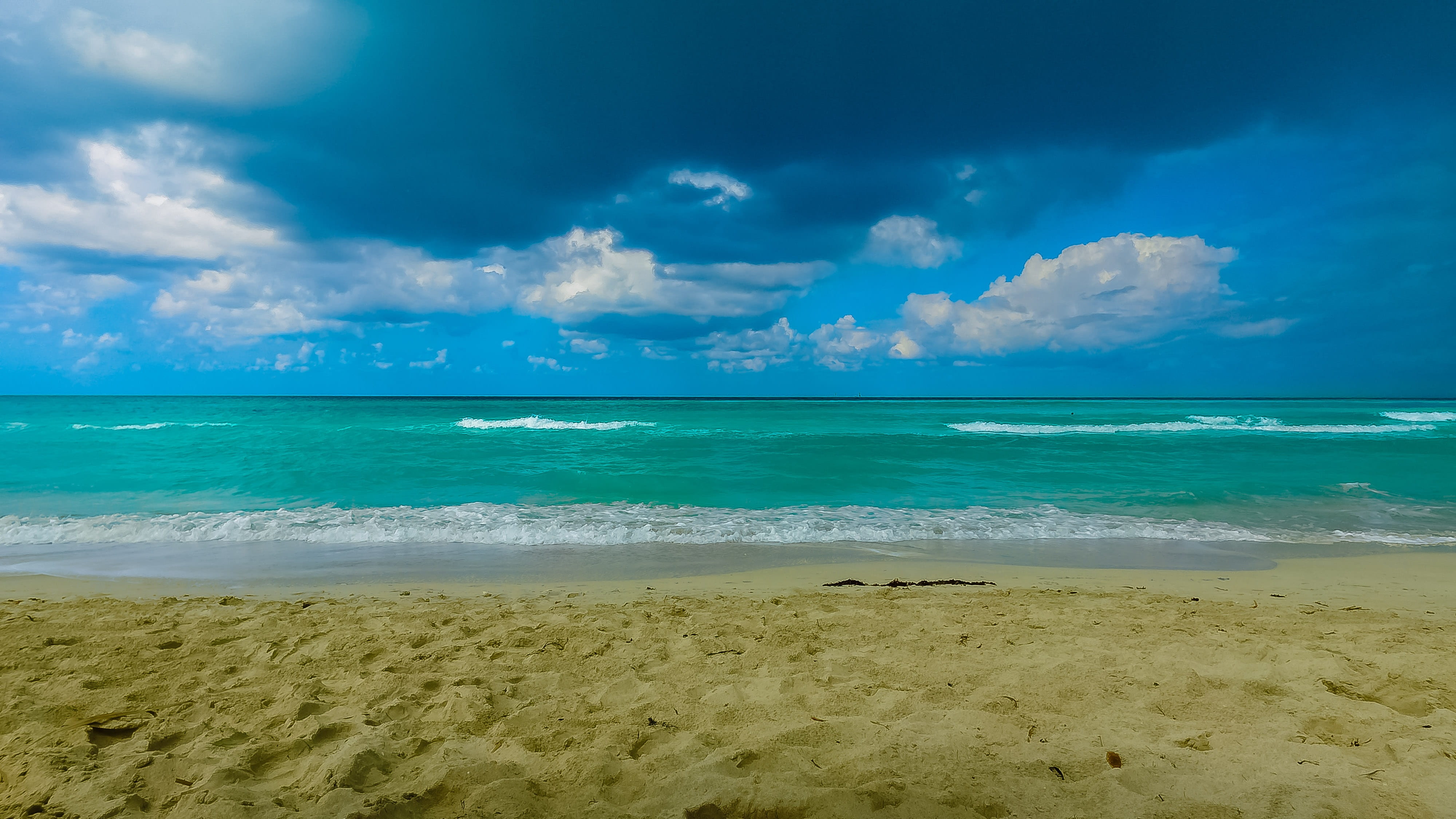 4K, horizon, landscape, sea, tranquility, tourism, cloud - sky, water, seashore, amazing view, varadero, tranquil scene, turquoise colored, atlantic, relaxation, HD Wallpaper
