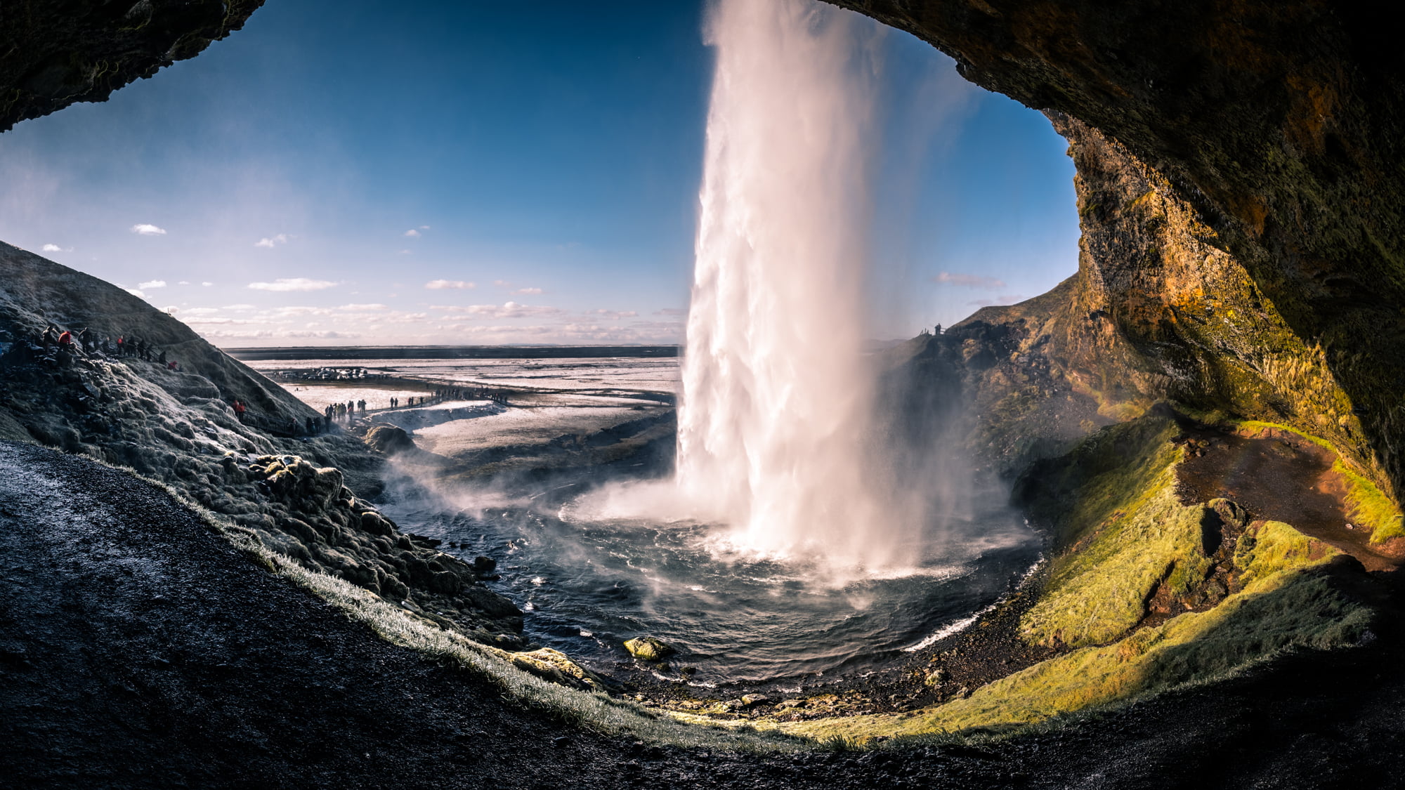 cave, nature, Travel photography, ice, landscape, portfolio, body of water, outdoor, Seljalandsfoss, Iceland, outdoors, water, rocks, travel, 1080P, scenics, HD Wallpaper