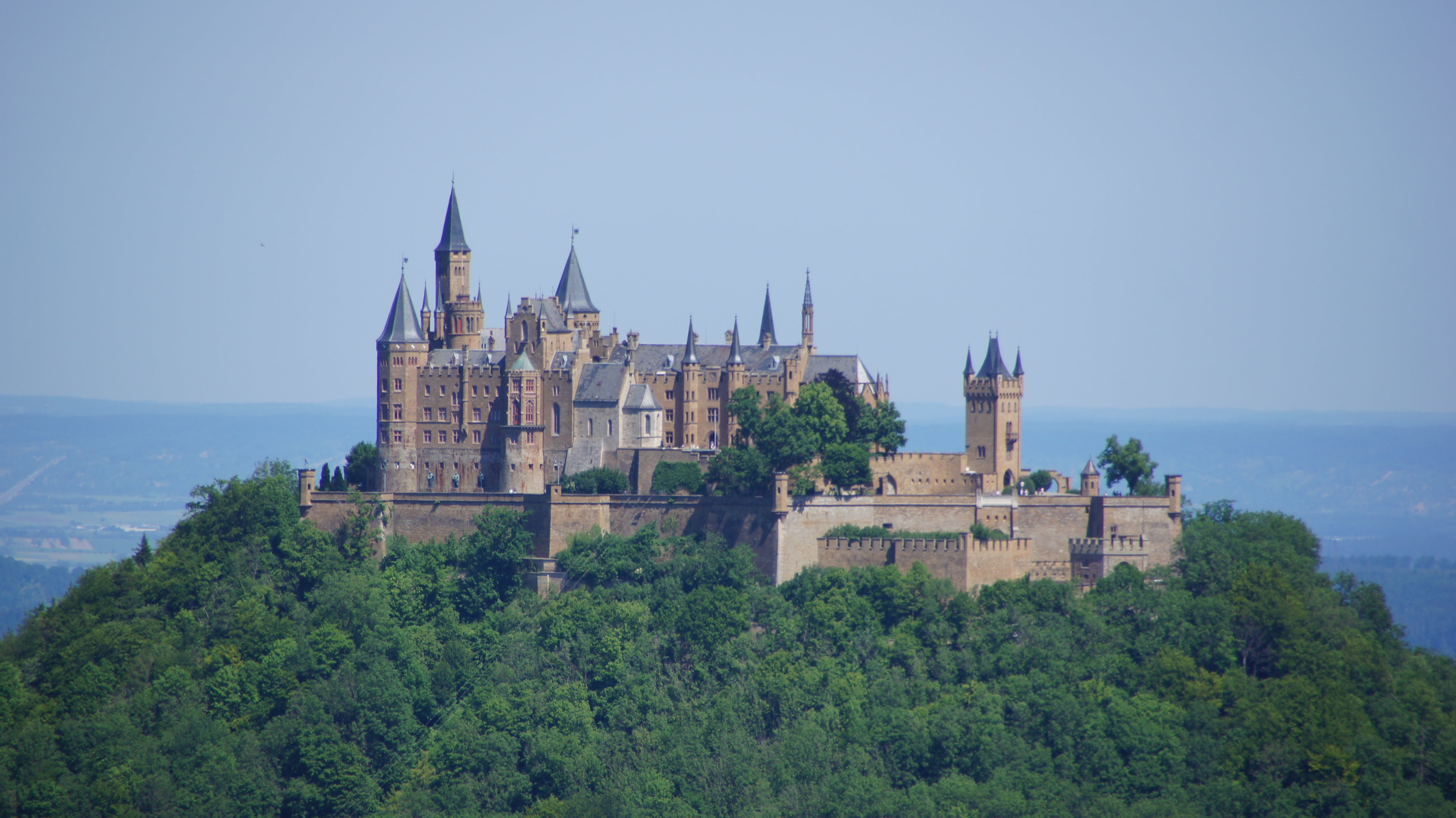 hohenzollern castle, place of worship, building, baden württemberg, religion, history, built structure, clear sky, building exterior, 4K, no people, castle, HD Wallpaper