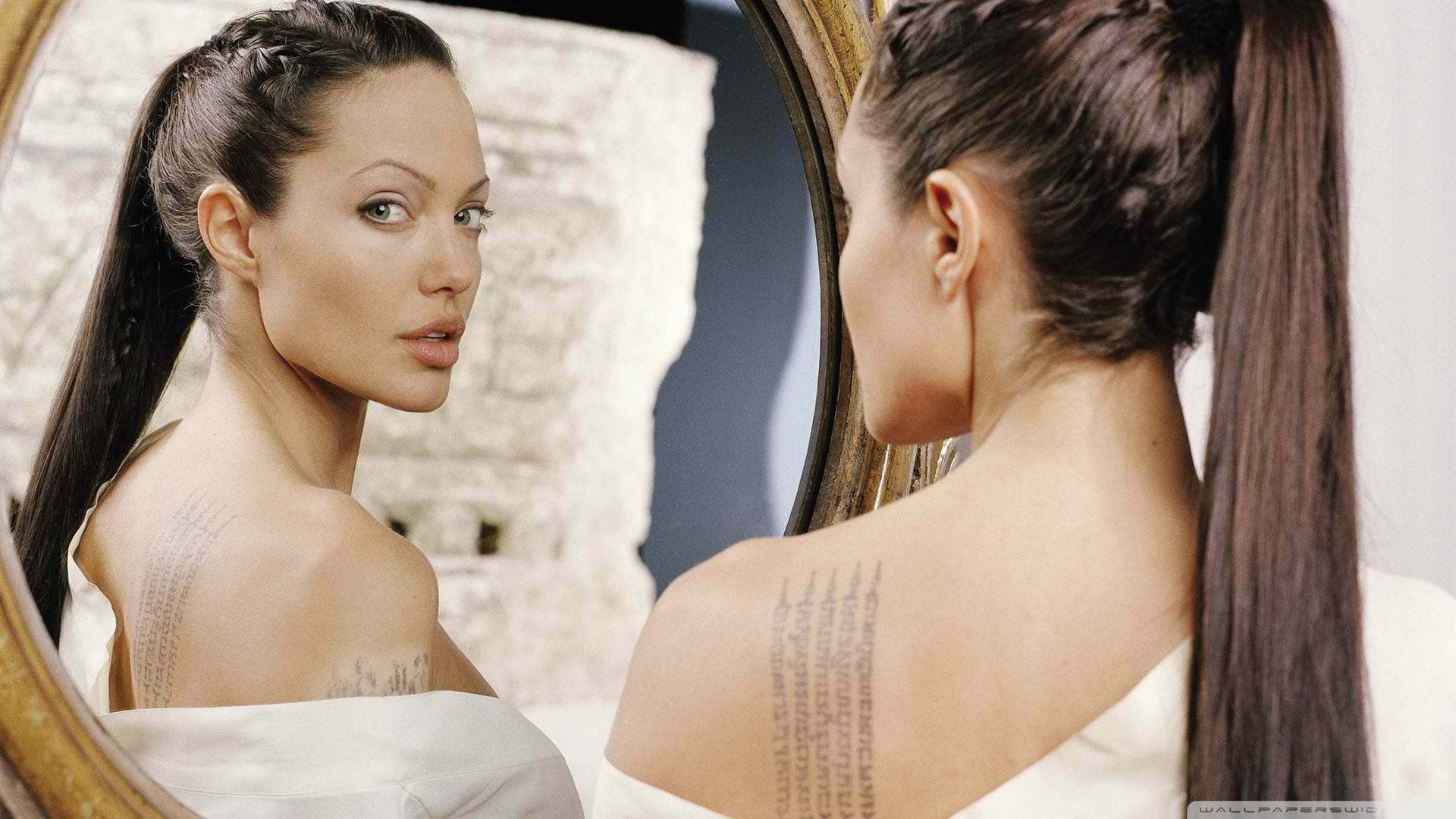 strategic, Angelina Jolie, hot, jolie, people, art, girls, tattoos, x, hd, angelina, 1080P, covering, HD Wallpaper