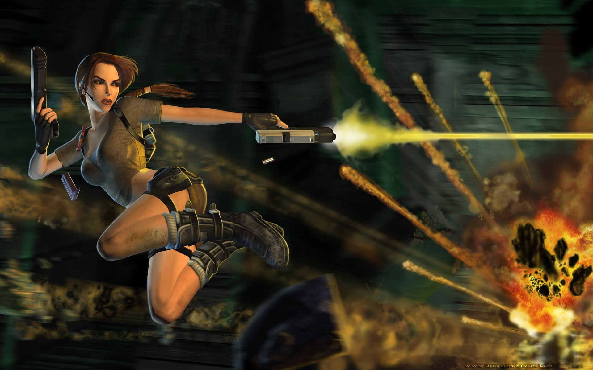 Tomb Raider: Legend, motion, side view, Tomb Raider, Lara Croft, effort, indoors, leisure activity, full length, one person, females, young women, casual clothing, HD Wallpaper