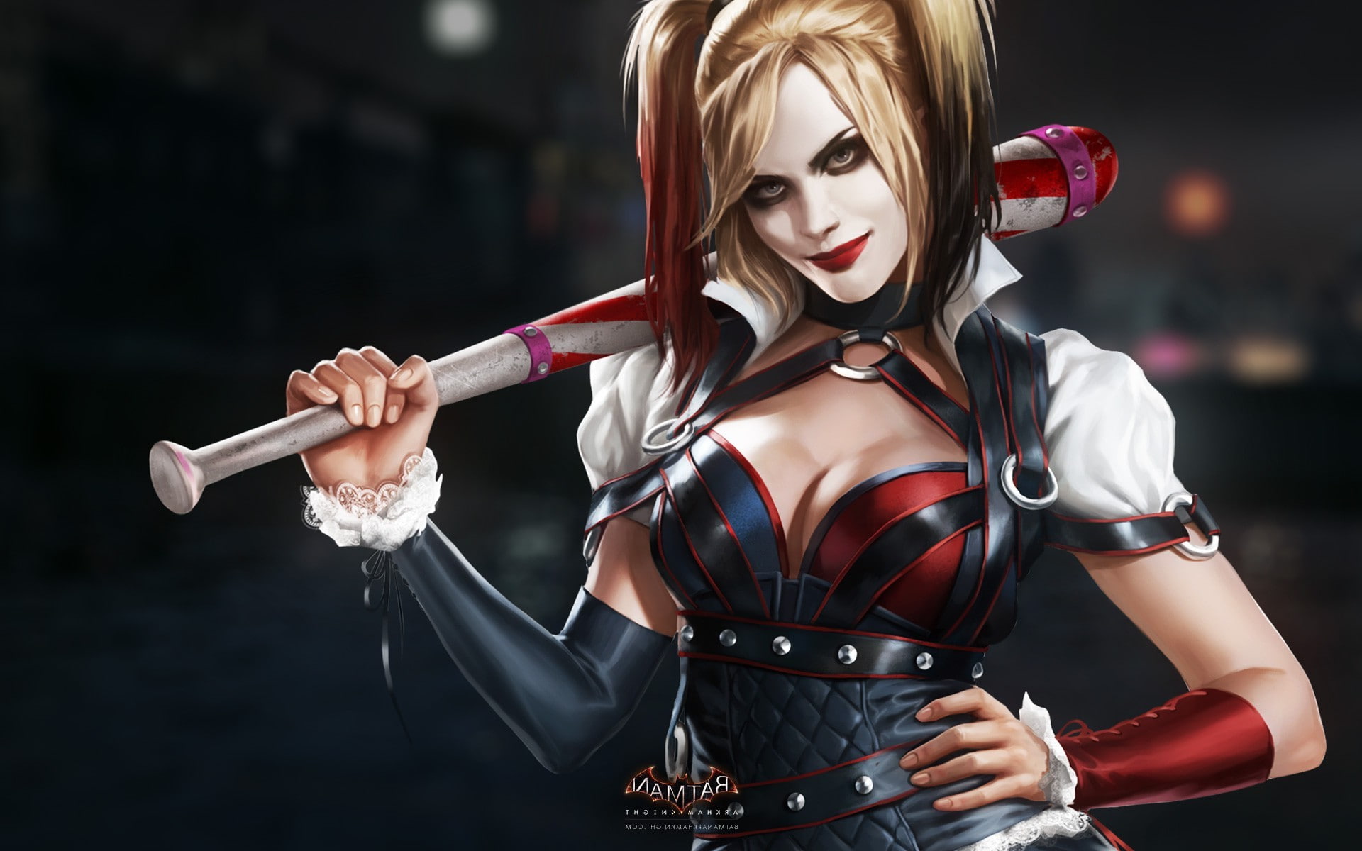 digital art, video games, clothing, hair, holding, beauty, Harley Quinn, adult, Joker, blond hair, one person, lifestyles, females, portrait, women, hairstyle, HD Wallpaper