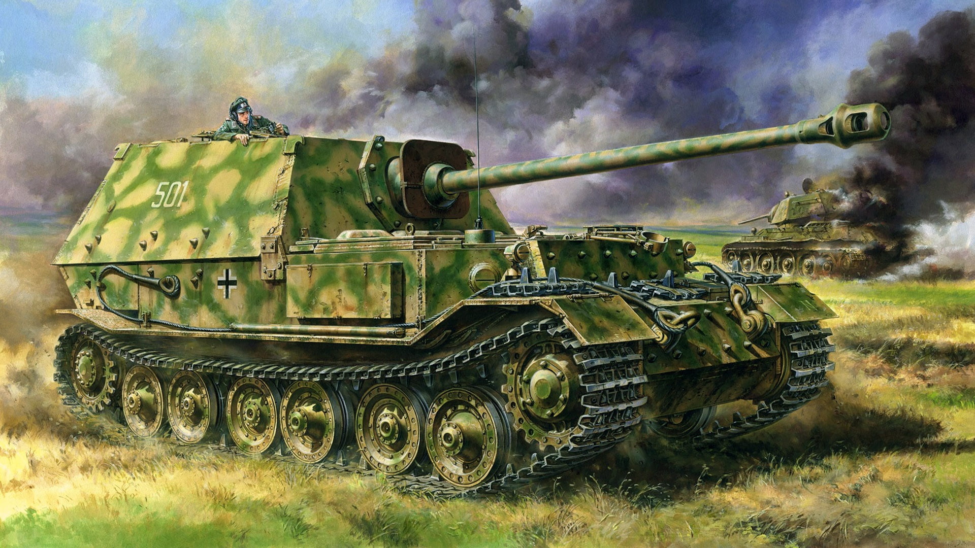 Ferdinand, self-propelled artillery, SAU, 1080P, German heavy, HD Wallpaper