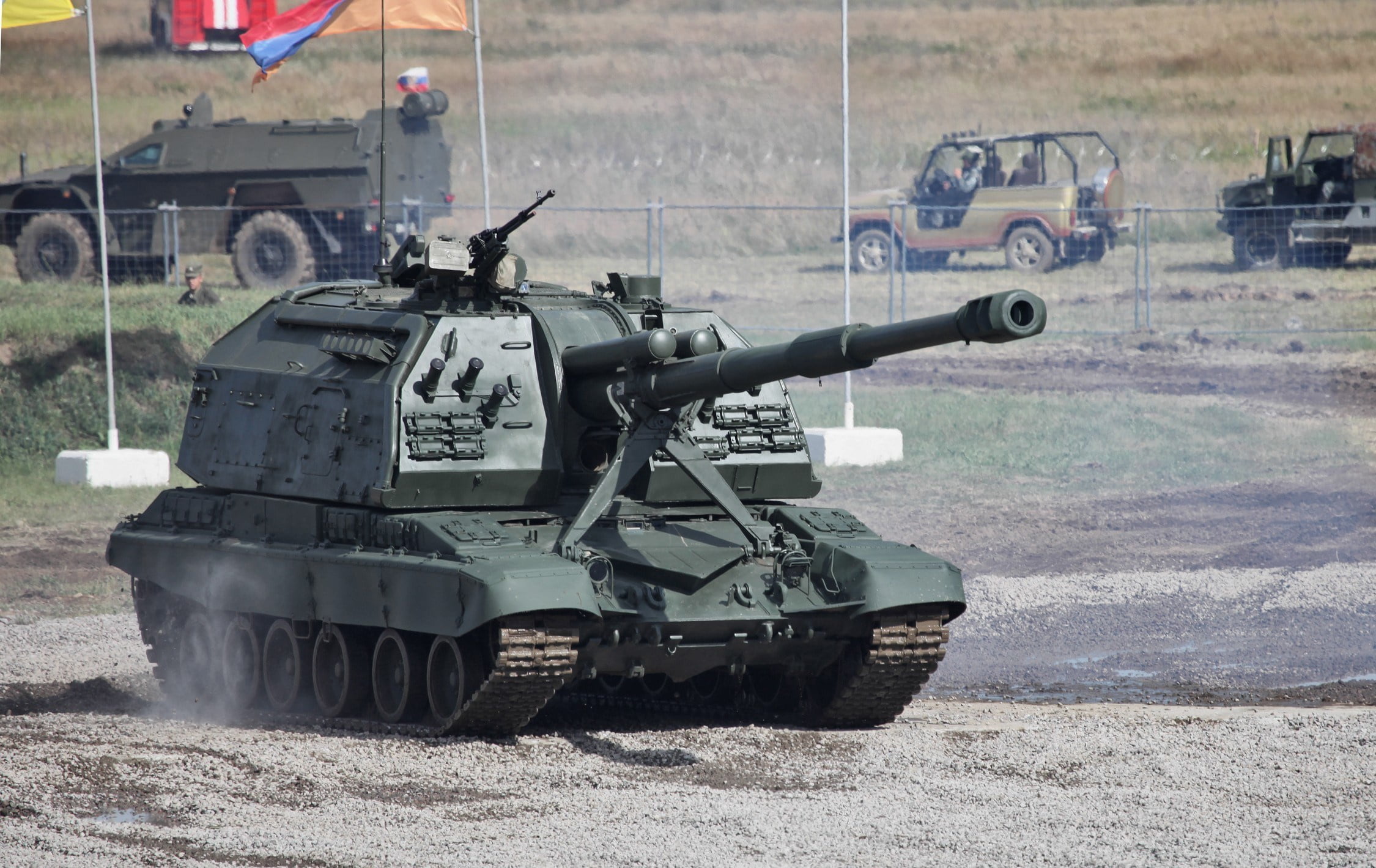 weapons, 2S19, SAU, the Russian army, artillery, polygon, Msta-S, 1080P, HD Wallpaper