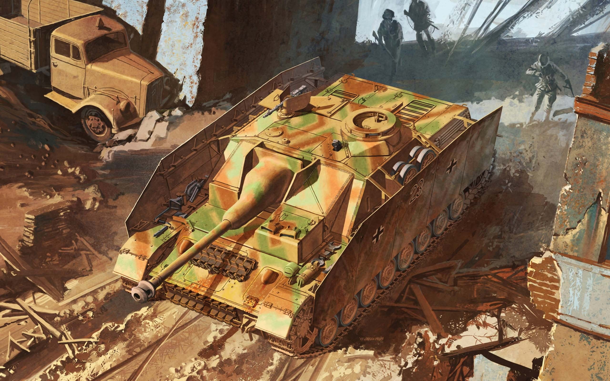 German, 2K, The second world war, Storm protections IV, SAU, artillery, HD Wallpaper