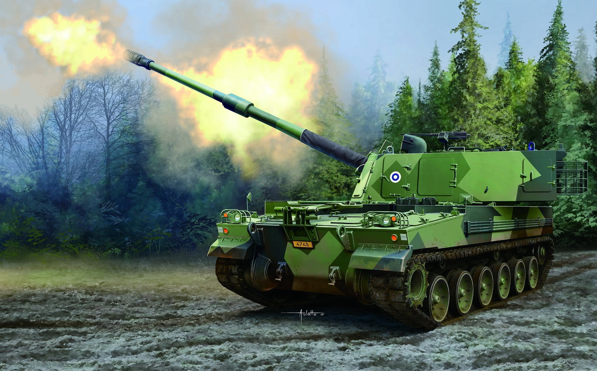 sau, self-propelled howitzer, 155-mm self-propelled artillery, K9FIN, Sledgehammer, Finnish Army, Auletta, 1080P, Finland, HD Wallpaper