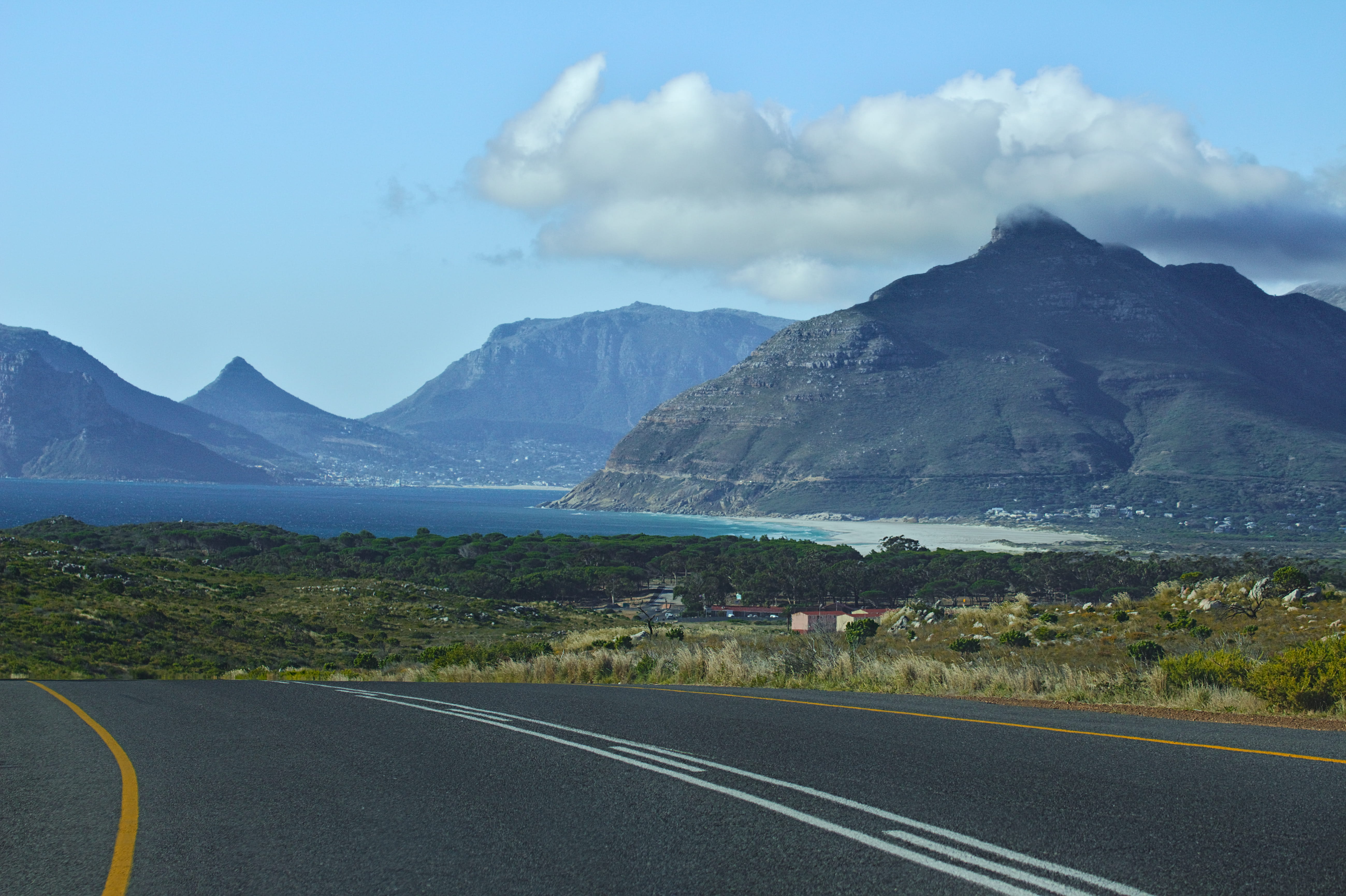 coulds, landscape, mountain, marking, beauty in nature, cloud - sky, sky, dividing line, nature, sign, tranquility, day, mountains, cape town, outdoors, HD Wallpaper