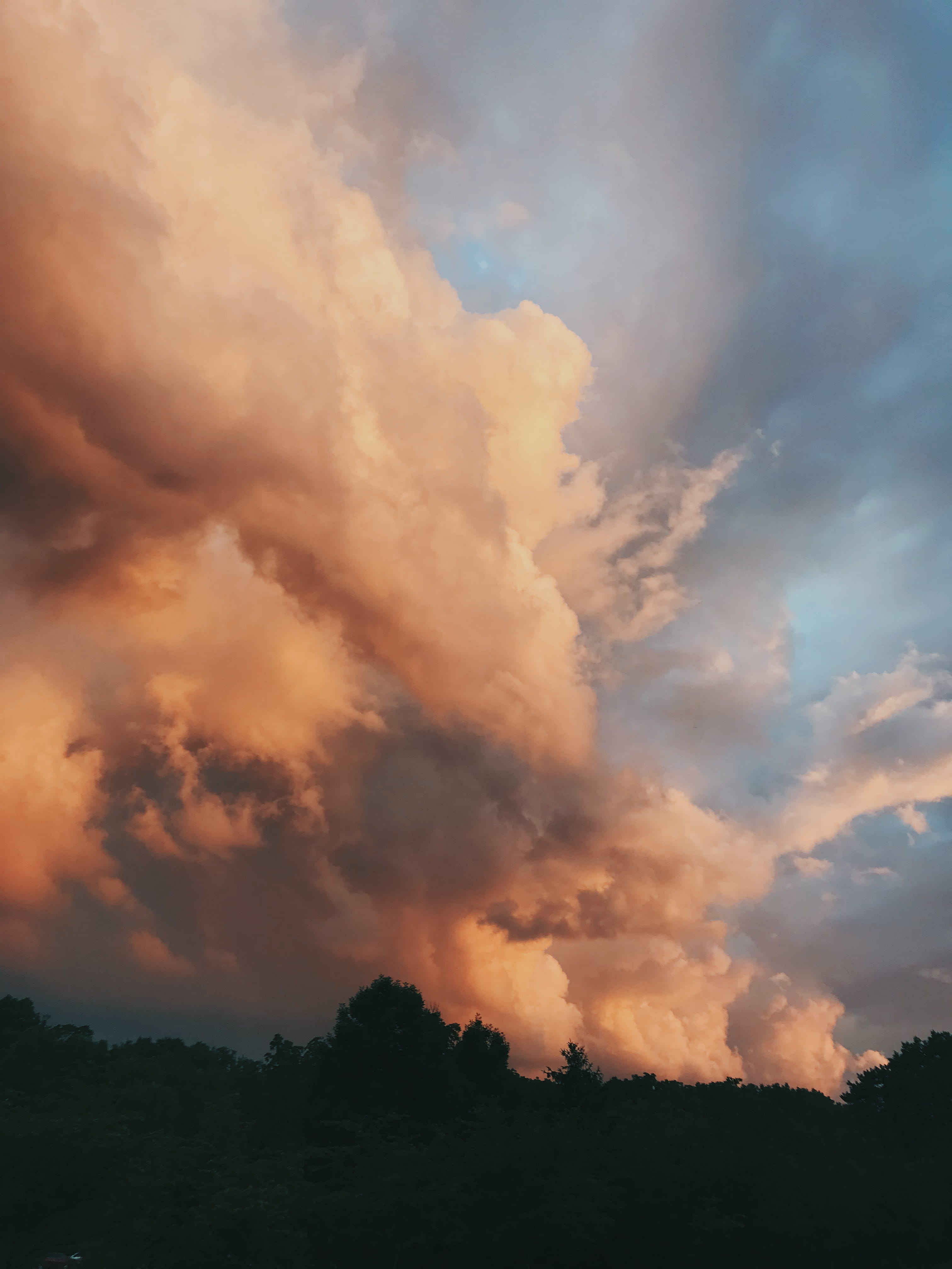 tranquility, azure sky, ault park, united states, silhouette, storm, scenics - nature, meteorology, dramatic sky, vegetation, sky, cloud - sky, environment, Phone HD Wallpaper
