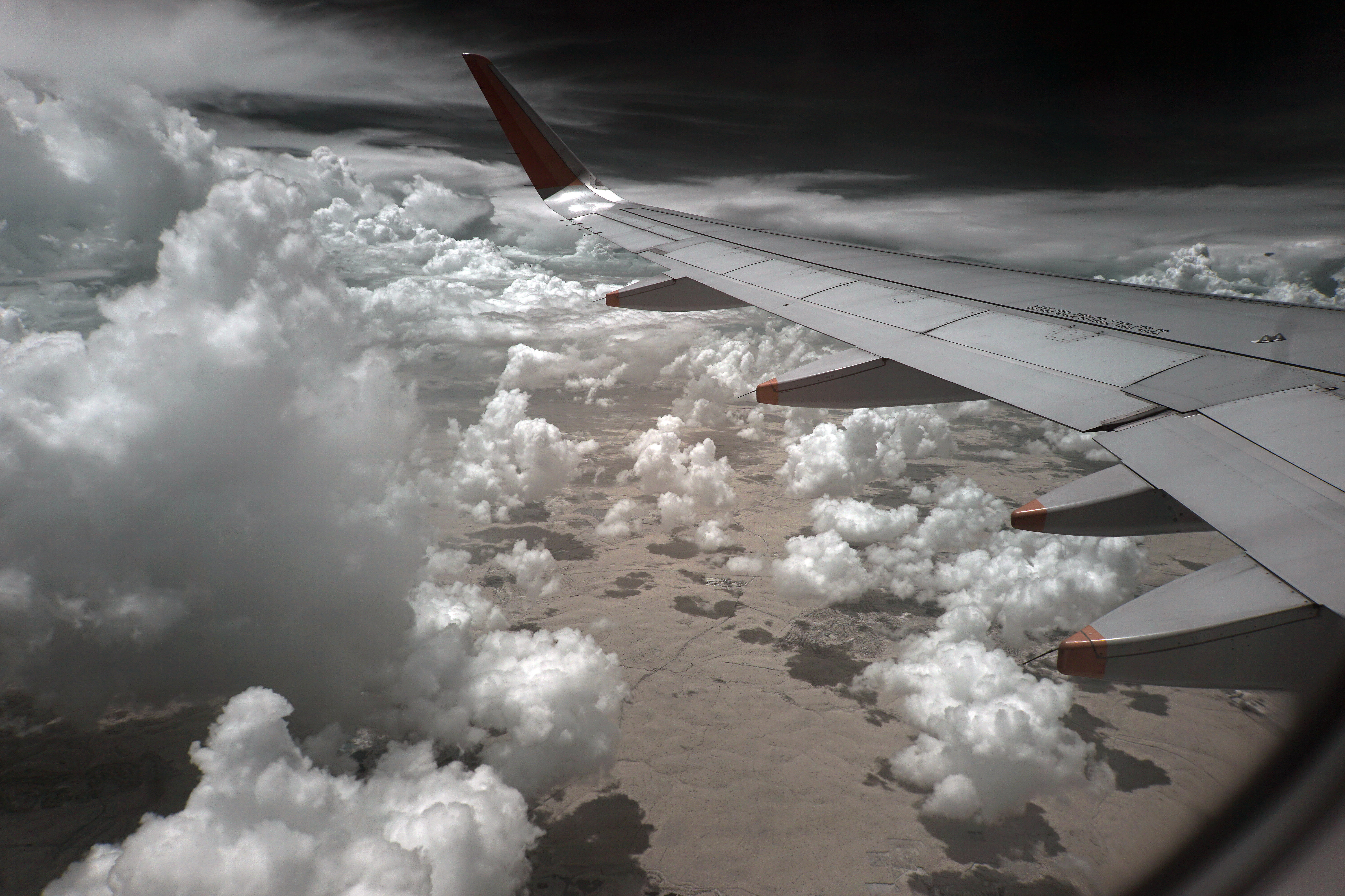 gray, outdoors, cloud - sky, landscape, travel, aerospace industry, aerial view, airliner, cumulus, journey, flight, no people, aircraft, day, air vehicle, HD Wallpaper