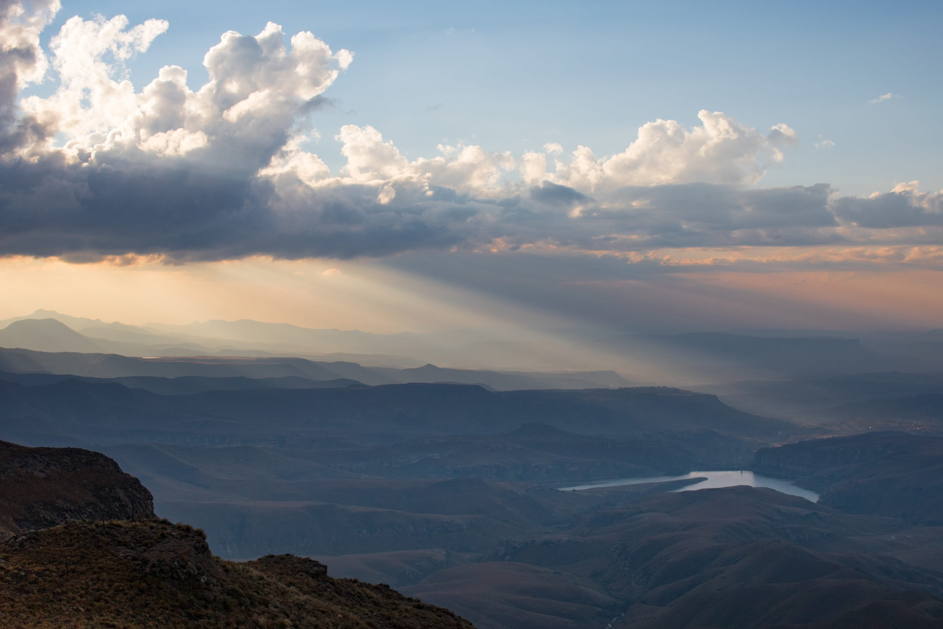 drakensberg, outdoors, no people, coulds, za, mountains, tranquility, sunset, rock, sky, canyon, remote, beauty in nature, scenics - nature, southafrica, HD Wallpaper
