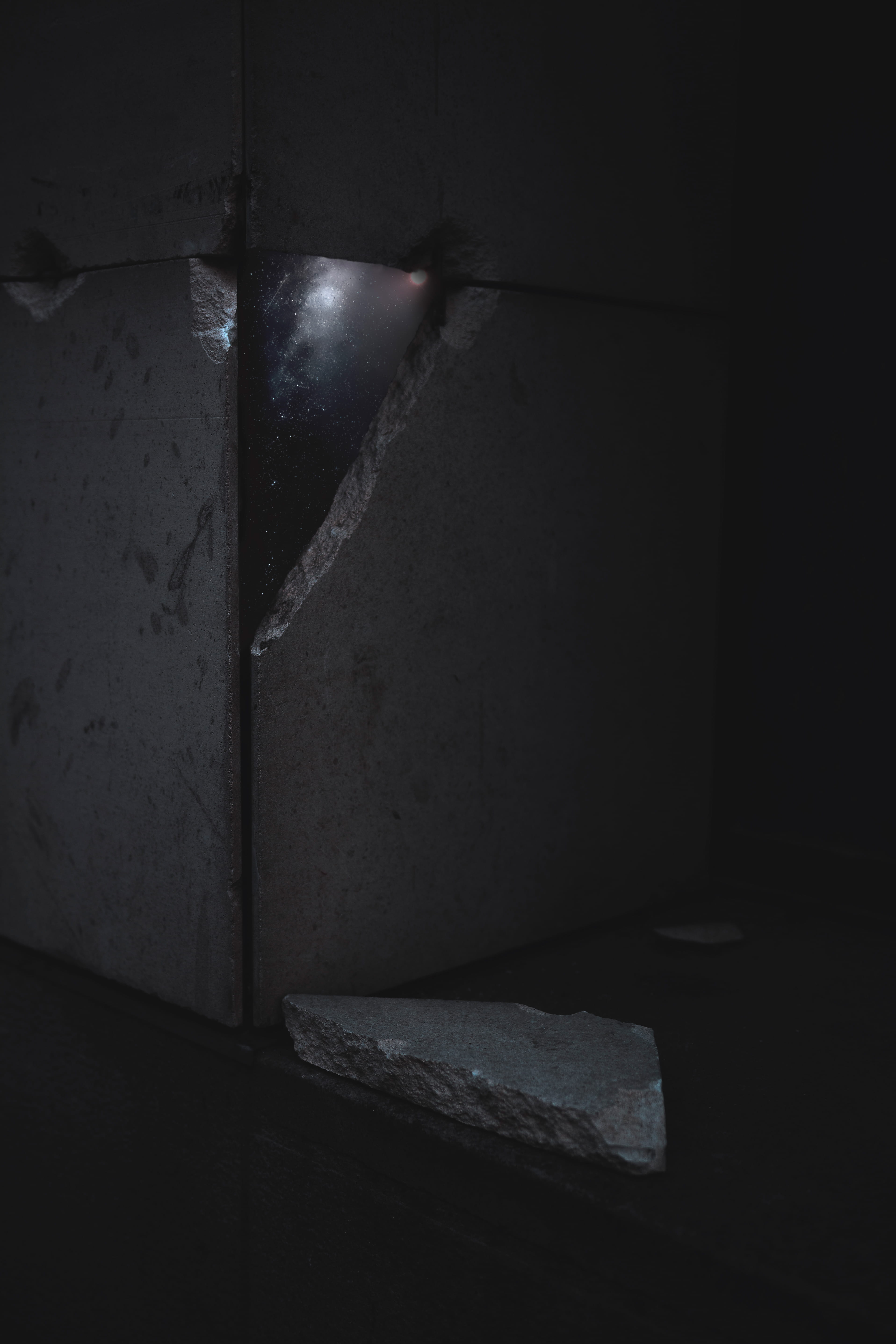 #space, #dark, abandoned, #magic, #universe, nature, concrete, close-up, #concept, #art, #conceptual, #create, #minimalims, indoors, #conceptualart, dark, Phone HD Wallpaper