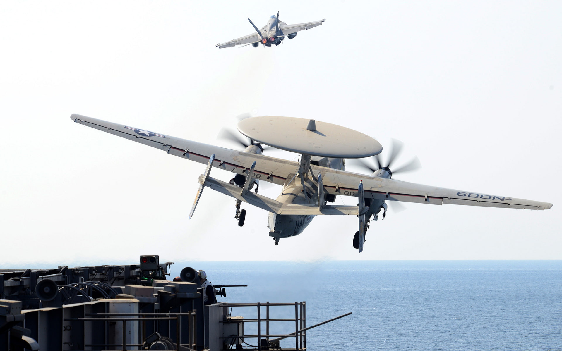 navy, carrier, 1080P, airplane, aircraft, force, military, jets, fighter, awacs, weapons, air, HD Wallpaper