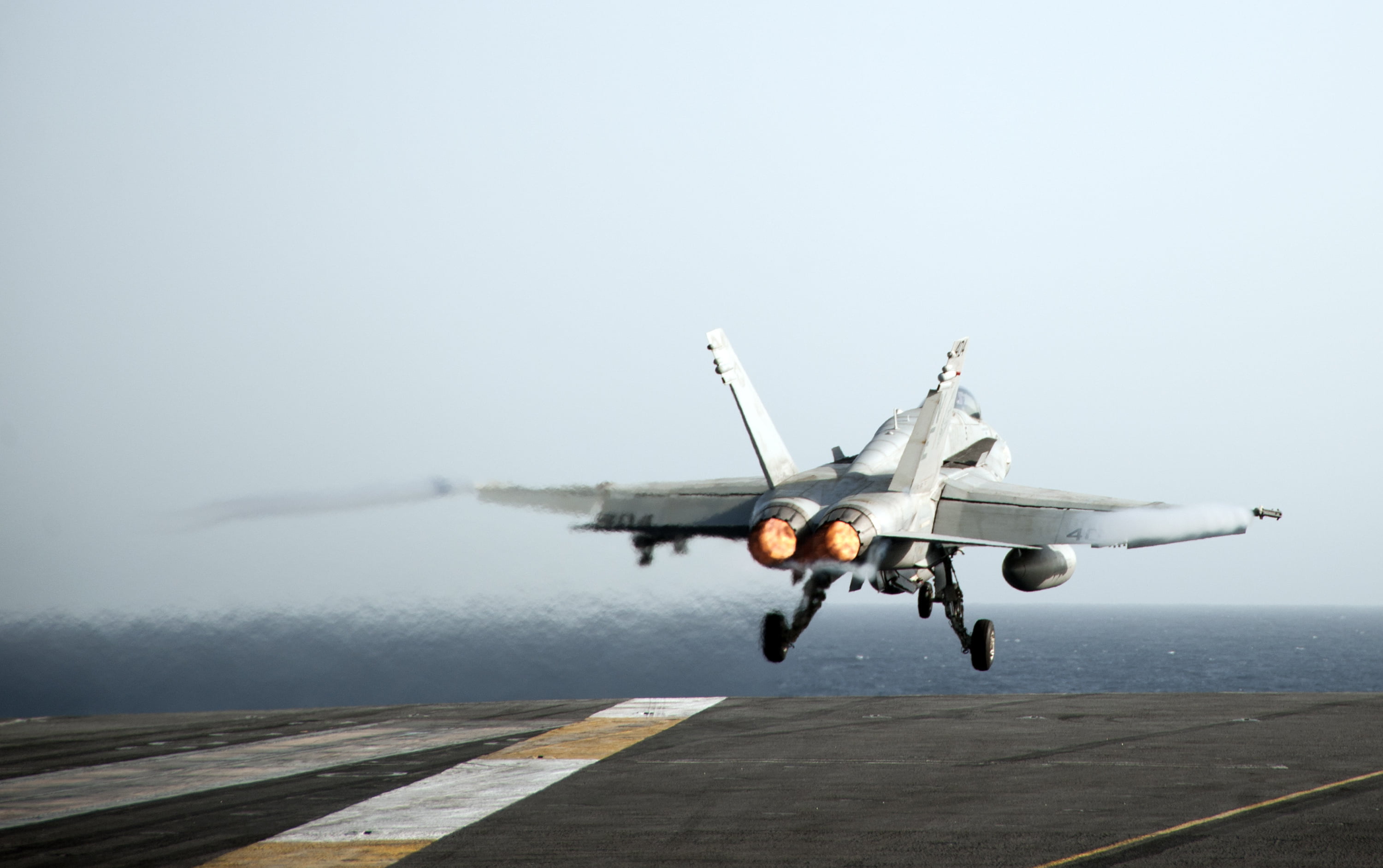 fighter plane, motion, day, military, mode of transportation, transportation, flying, airport runway, the carrier, aerospace industry, nature, air vehicle, HD Wallpaper