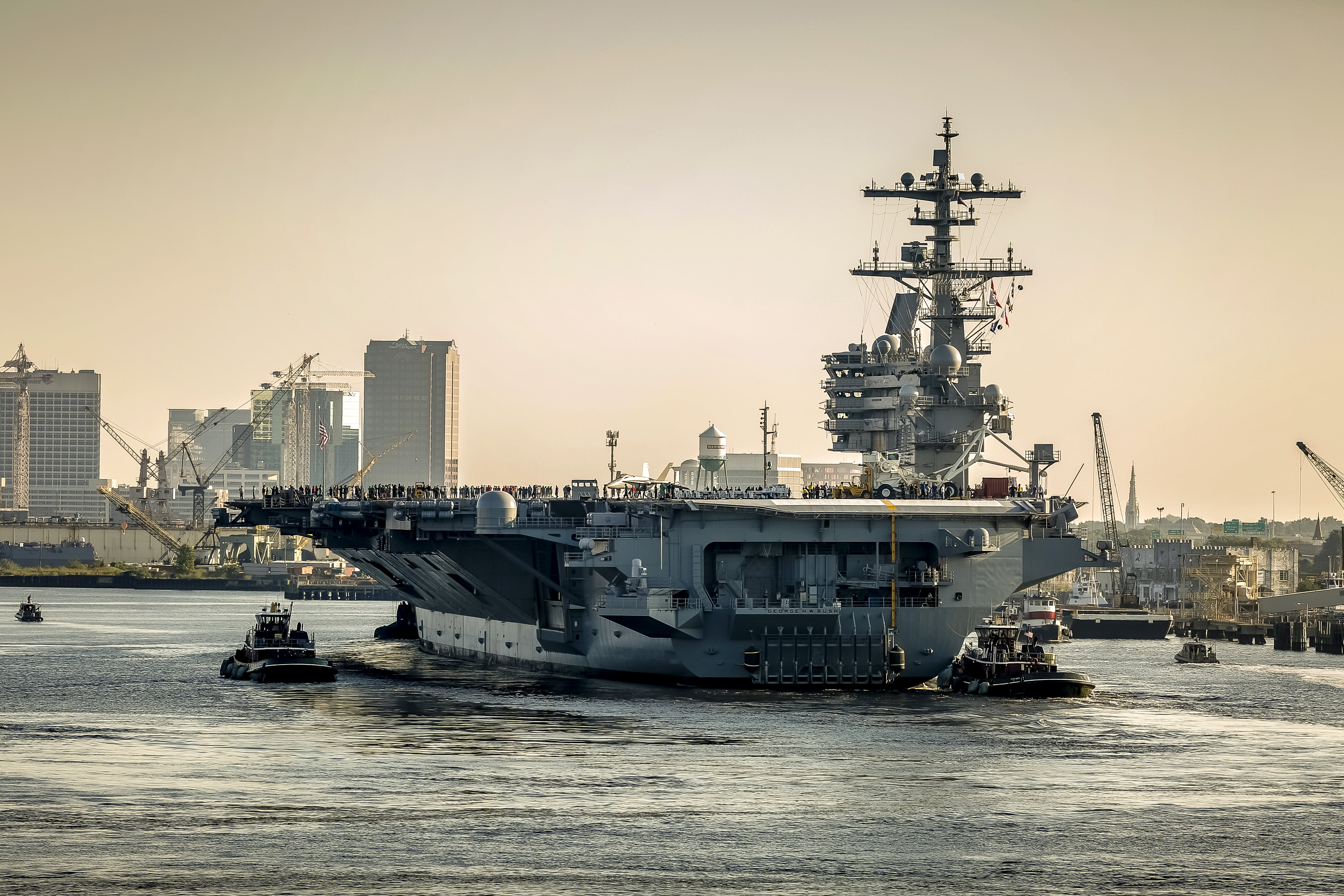 army, 5K, weapons, aircraft carrier, USS George H.W. Bush (CVN 77), HD Wallpaper