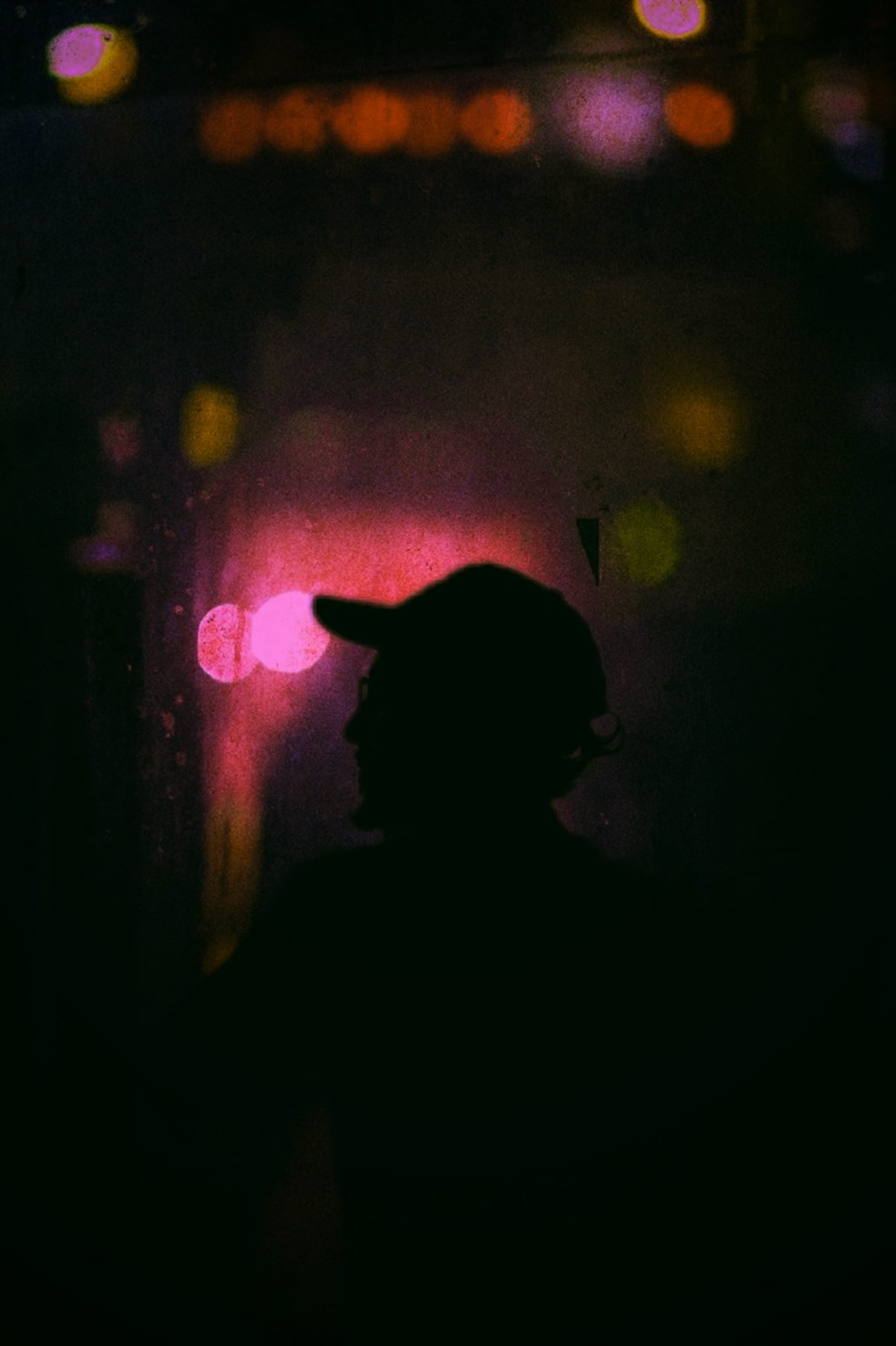 rear view, cap, yellow, music, one person, event, leisure activity, child, lights, silhouette, pensive, lifestyles, real people, illuminated, alone, shadow, Phone HD Wallpaper