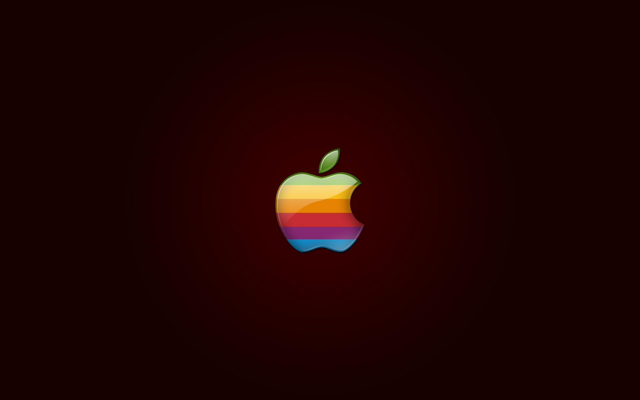 purple, logo, yellow, orange, colorful, 2K, green, red, blue, apple, HD Wallpaper