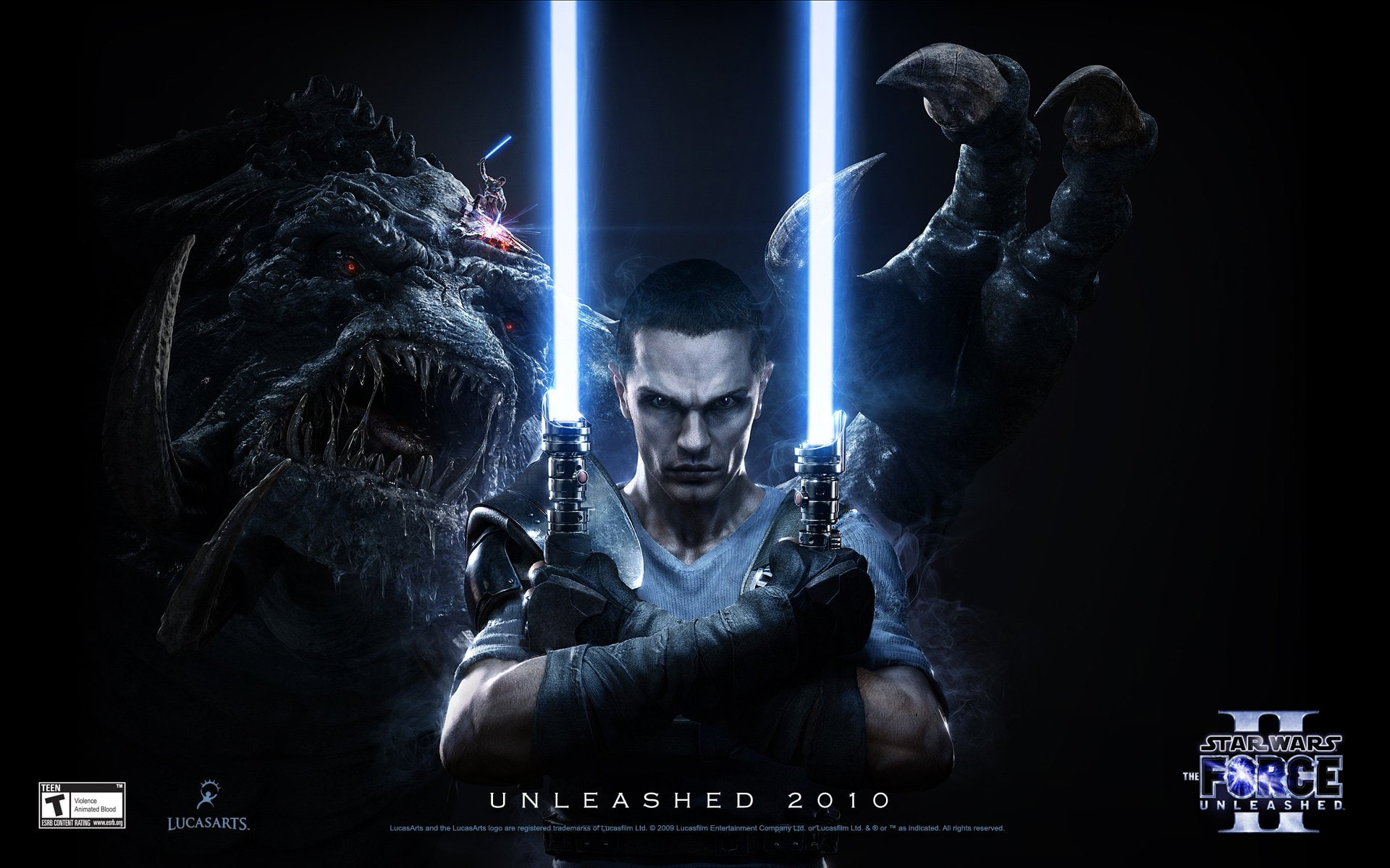 1080P, studio shot, Starkiller (Star Wars), technology, front view, human body part, night, connection, Star Wars, two people, dark, Force Unleashed 2, HD Wallpaper