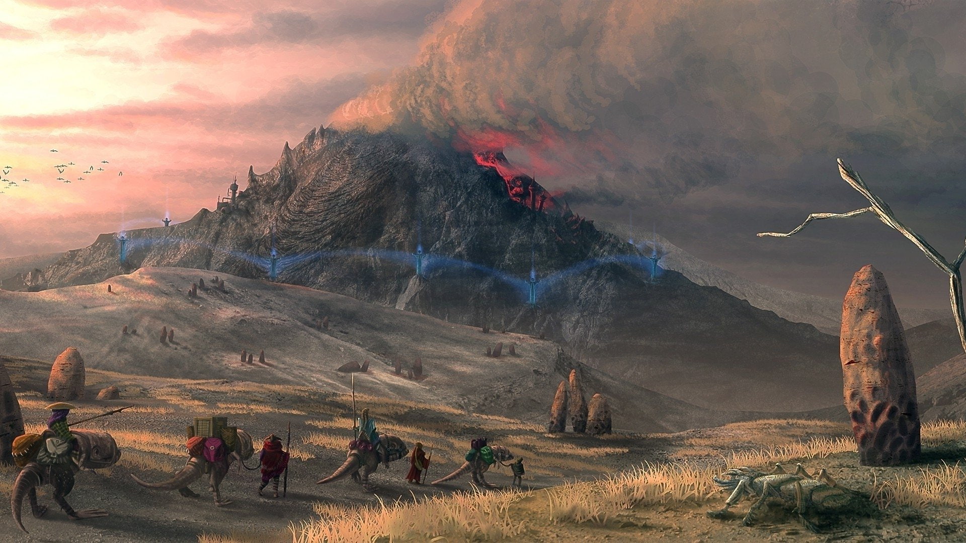 activity, fog, people, non-urban scene, cloud - sky, beauty in nature, landscape, adventure, tree, environment, mountain, plant, The Elder Scrolls, The Elder Scrolls III: Morrowind, HD Wallpaper