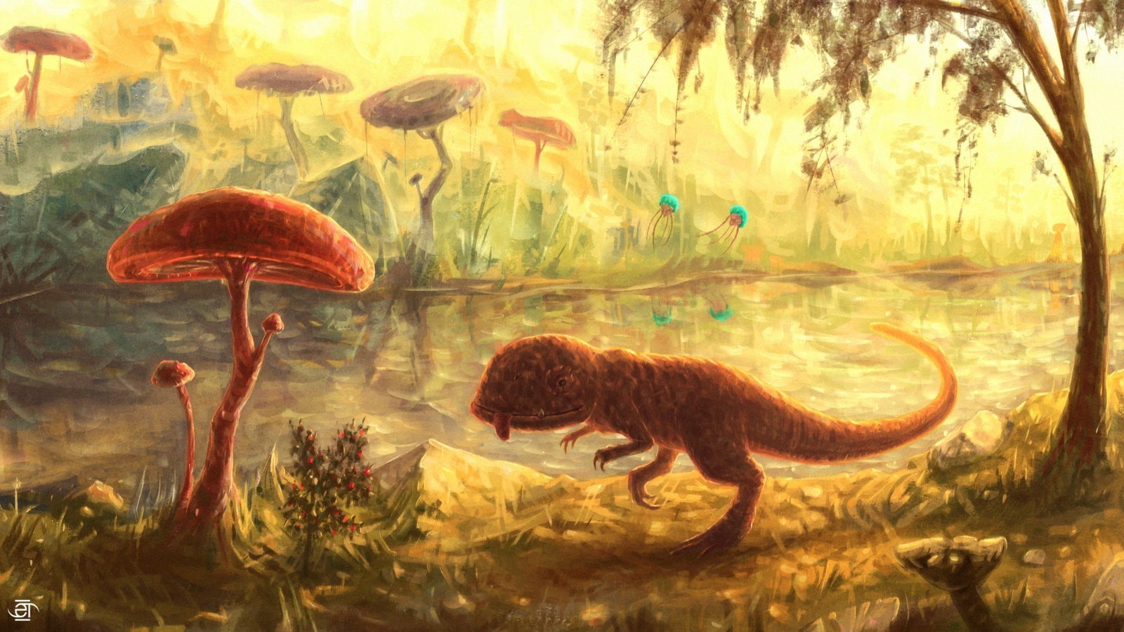 720P, digital art fantasy art nature the elder scrolls iii morrowind fan art video games painting creature trees mushroom, HD Wallpaper