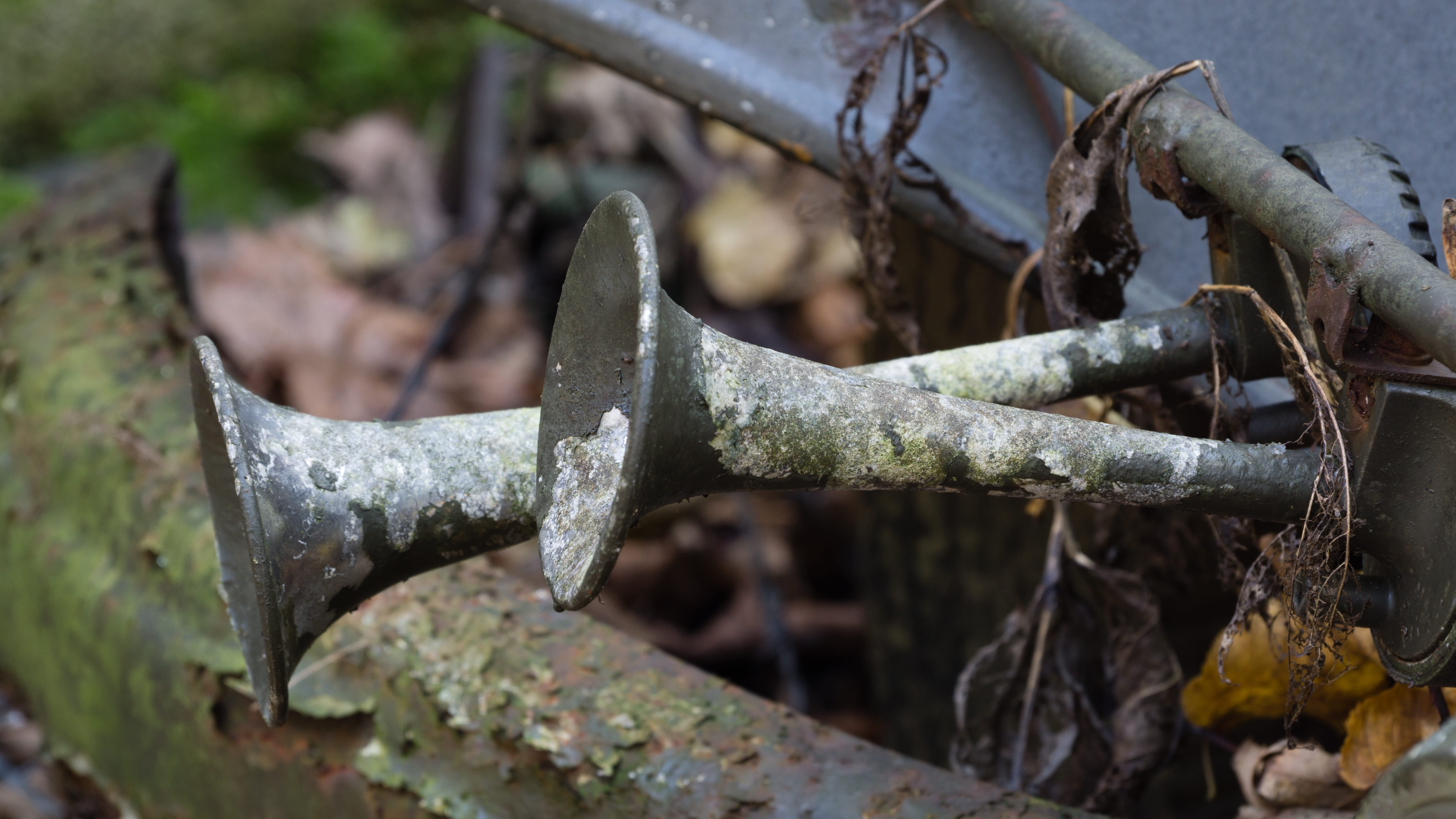 aged, corroded, bad condition, horns, outdoors, Horns, 1950s, rusty, industry, close-up, no people, obsolete, Car, 5K, metal, mode of transportation, day, HD Wallpaper