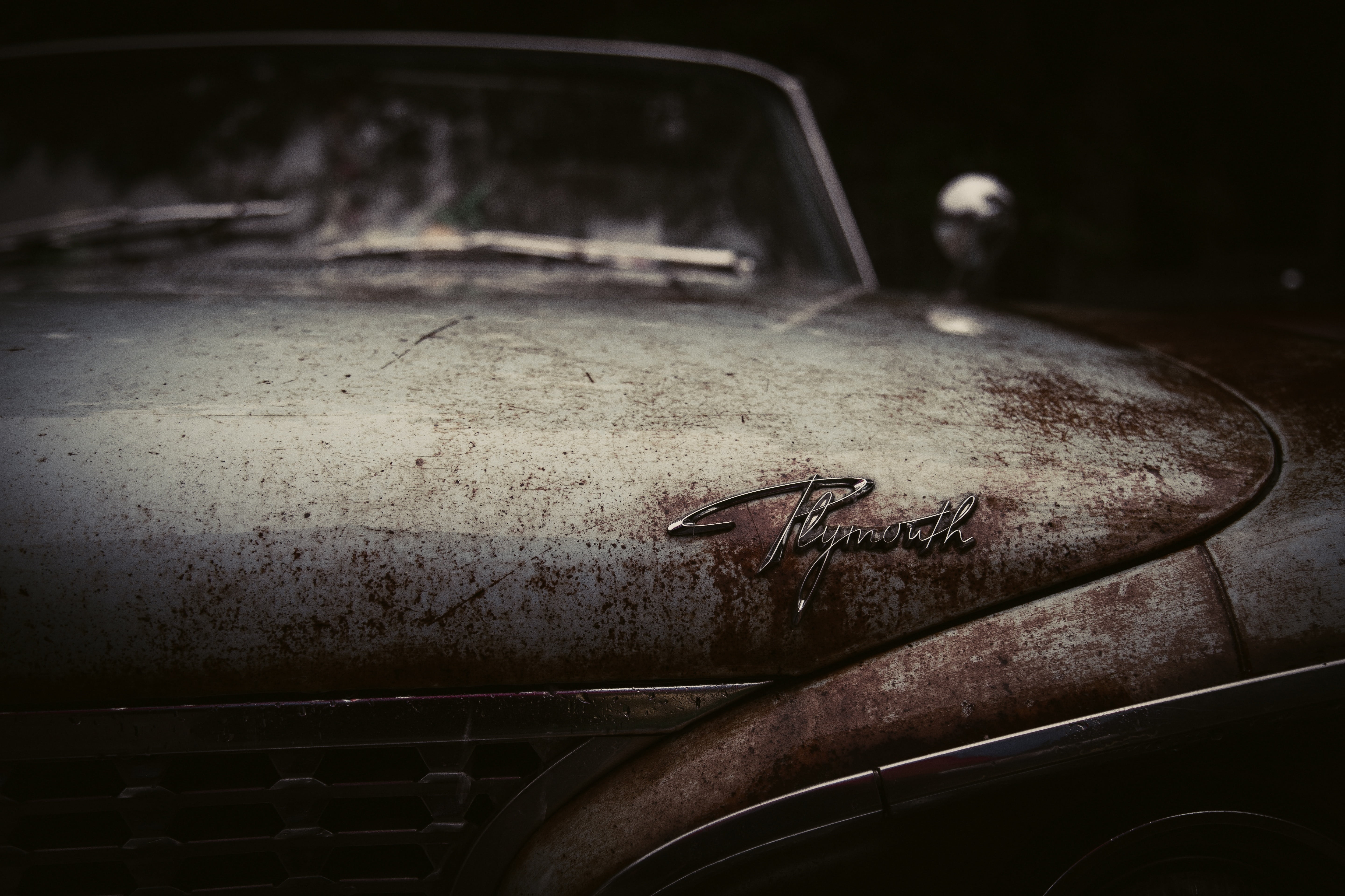 dirty, wood - material, plymouth, mode of transportation, no people, brown, vintage, automobile, close-up, glass - material, abandoned, transportation, HD Wallpaper