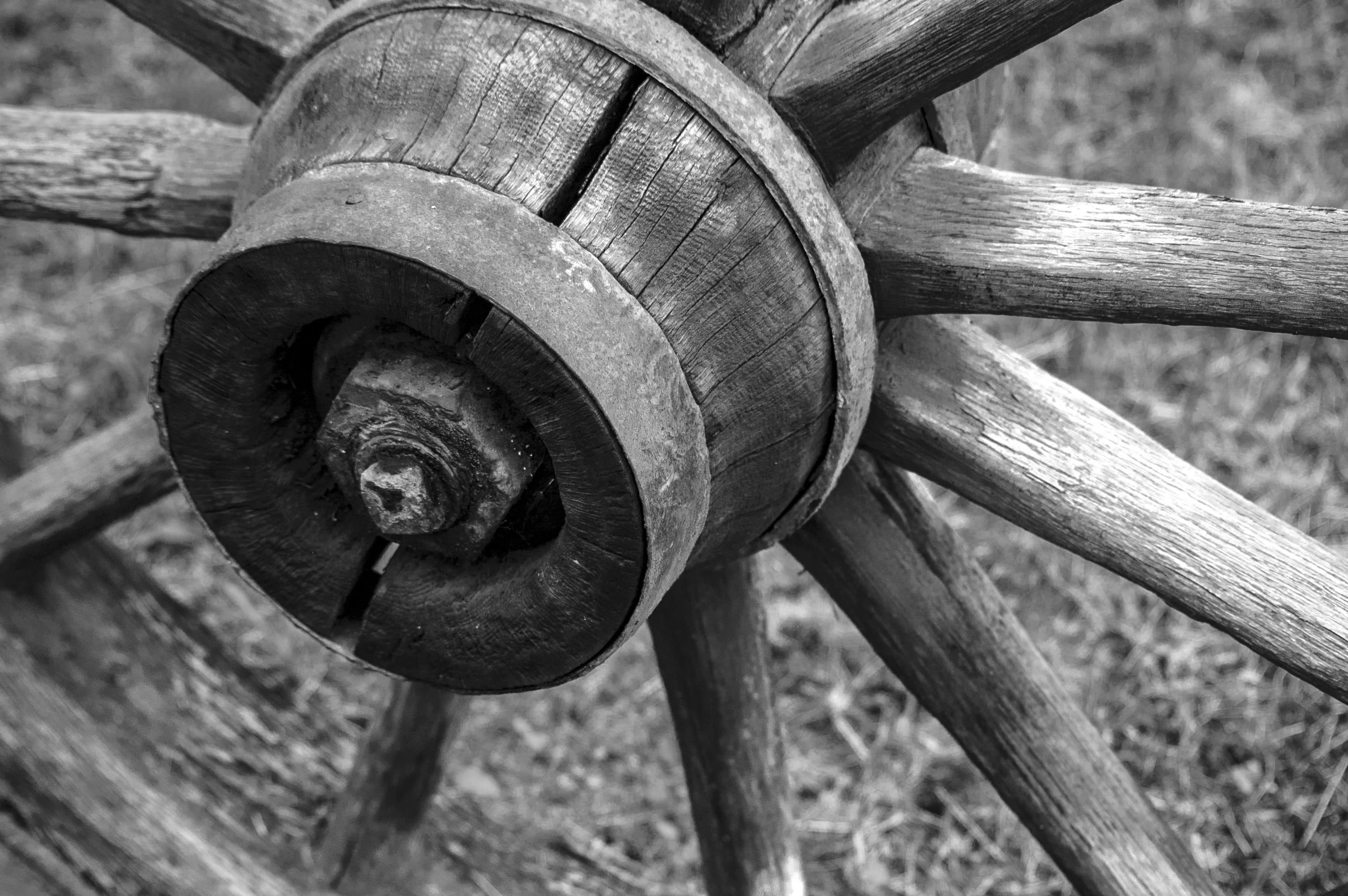 history, equipment, 2K, boat, photography, circle, travel, western, focus on foreground, land vehicle, wagon wheel, metal, wheel, retro, transportation, HD Wallpaper