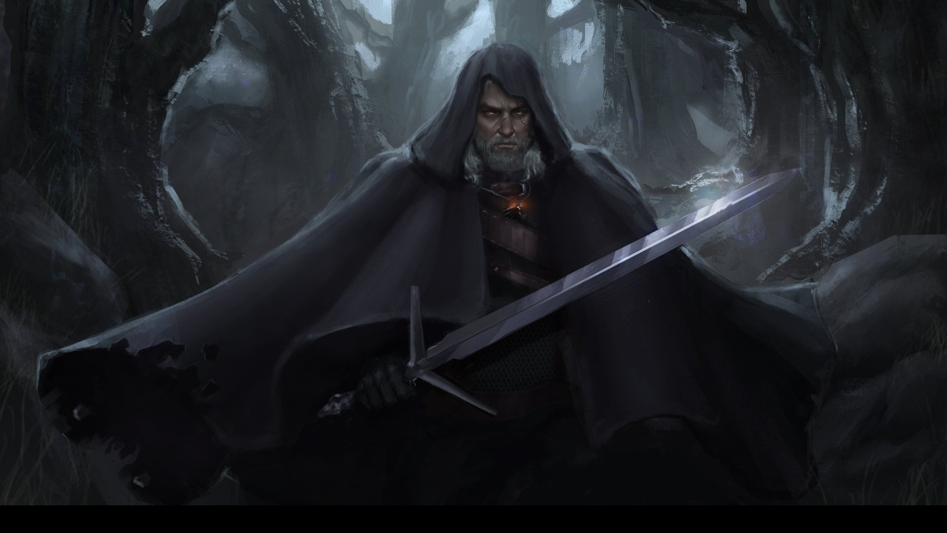 horror, wearing, the Witcher, belief, ghost, Witcher 3: Wild Hunt, creativity, human representation, spirituality, art, holding, Geralt of Rivia, HD Wallpaper