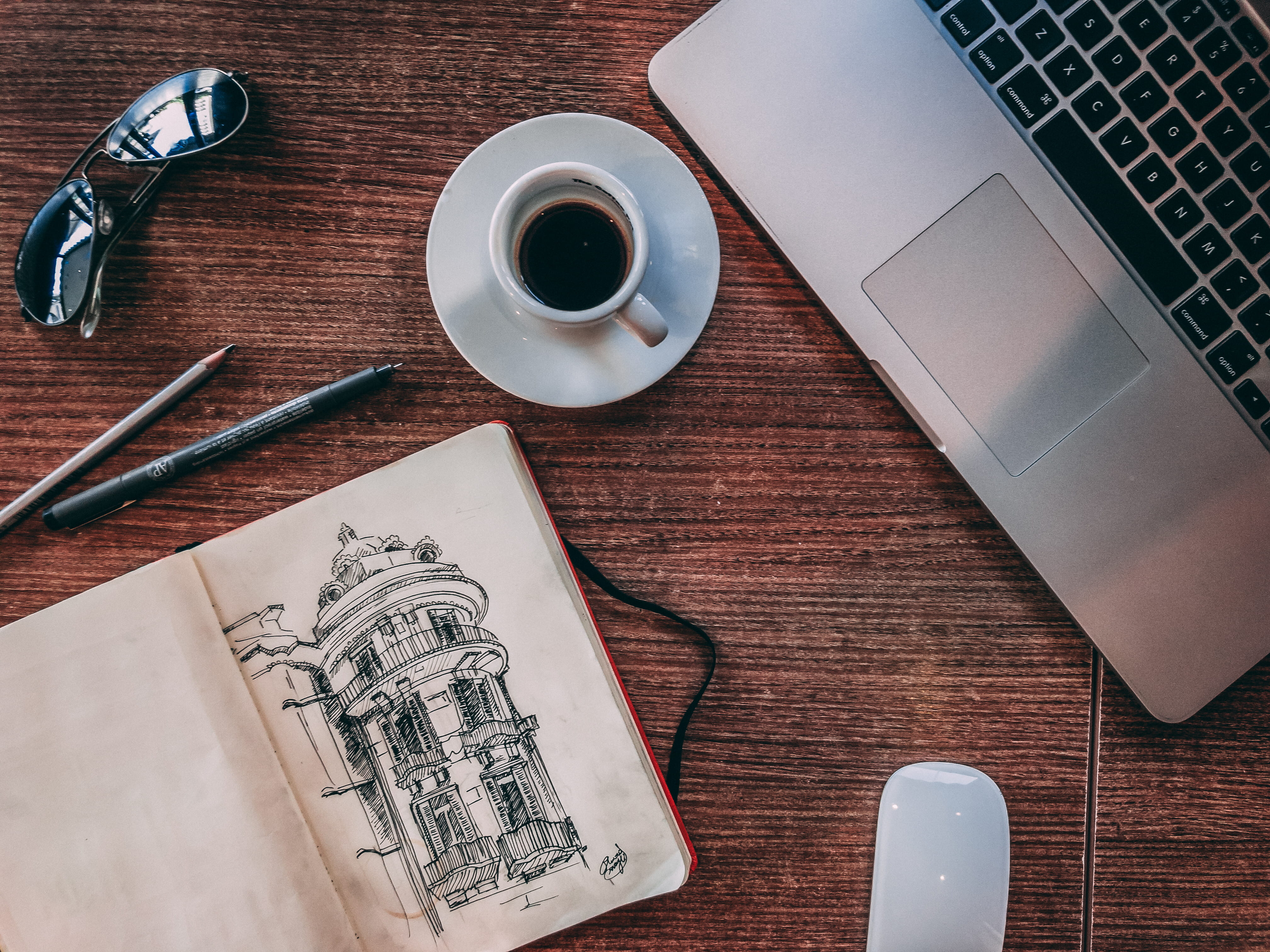 desk, coffee cup, business, connection, flat lay, pen, food and drink, mac, computer equipment, productivity, mouse, furniture, keyboard, book, indoors, HD Wallpaper