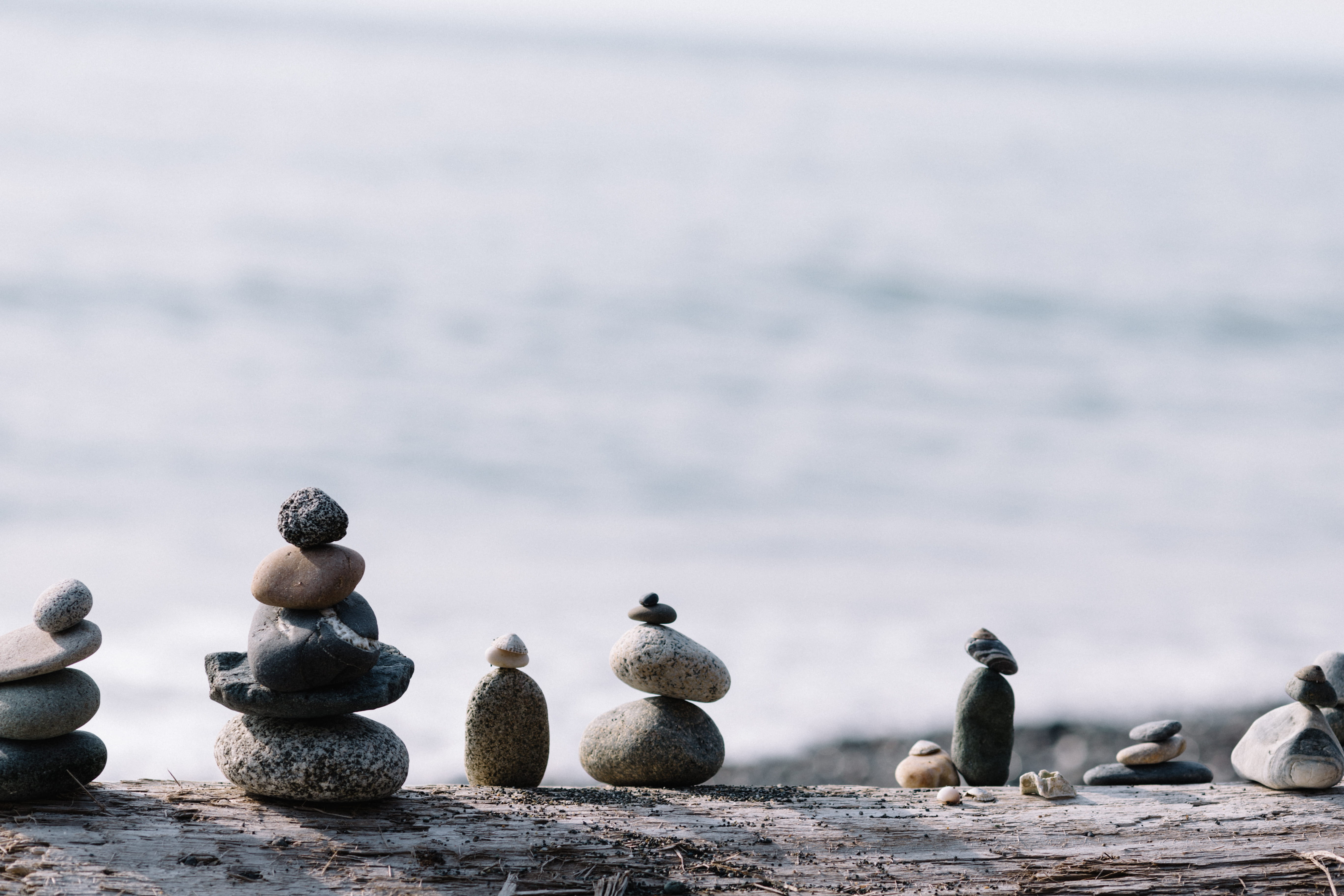 spirituality, wooden, summer, rock, beach, stack, stack Rock, shore, no People, stability, stones, blur, nature, harmony, northwest, balance, relaxation, HD Wallpaper