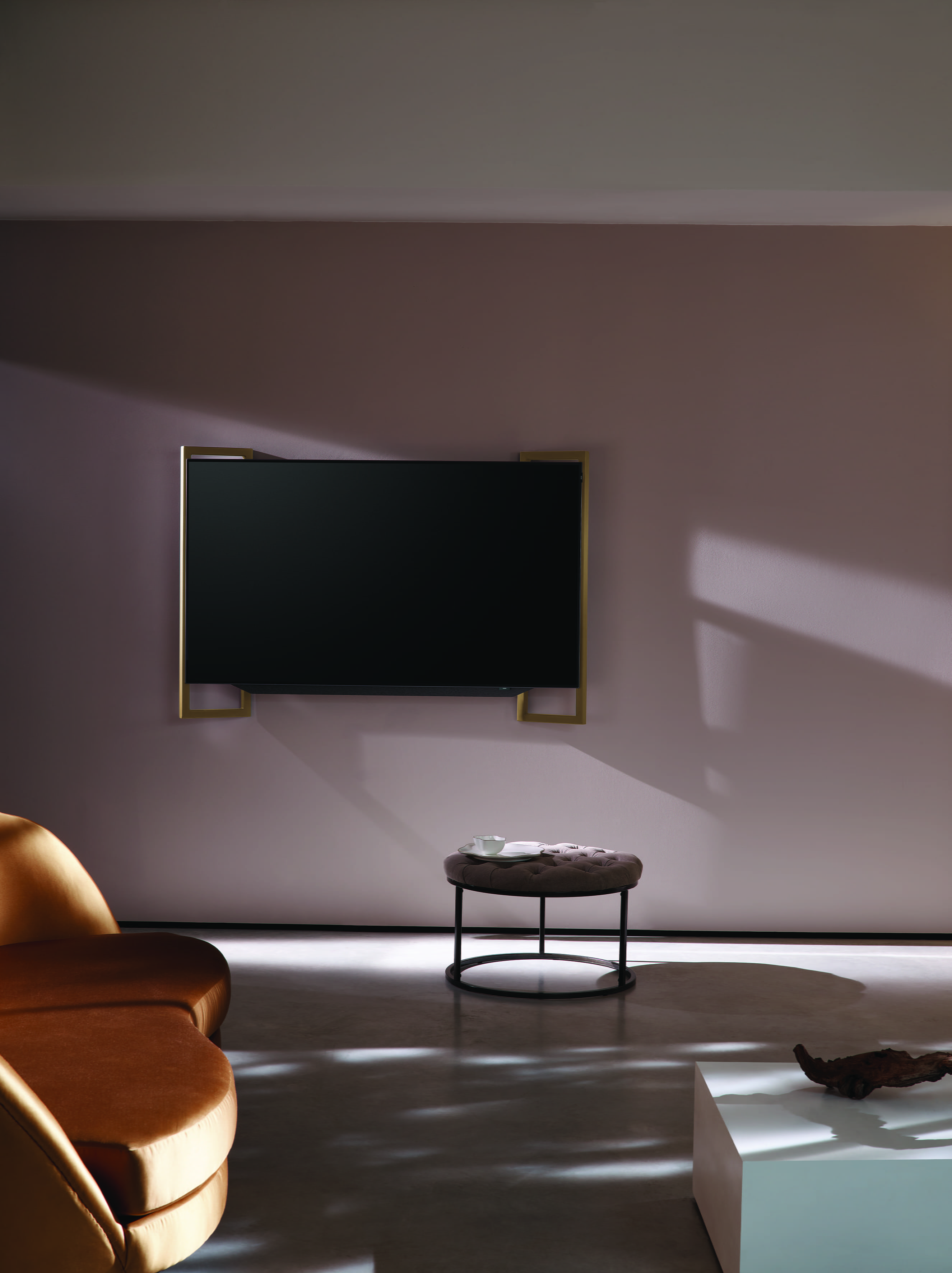  gold, premium, inspiration, 2K, wealth, absence, table, made in germany, home showcase interior, apartment, home entertainement, liquid-crystal display, Phone HD Wallpaper