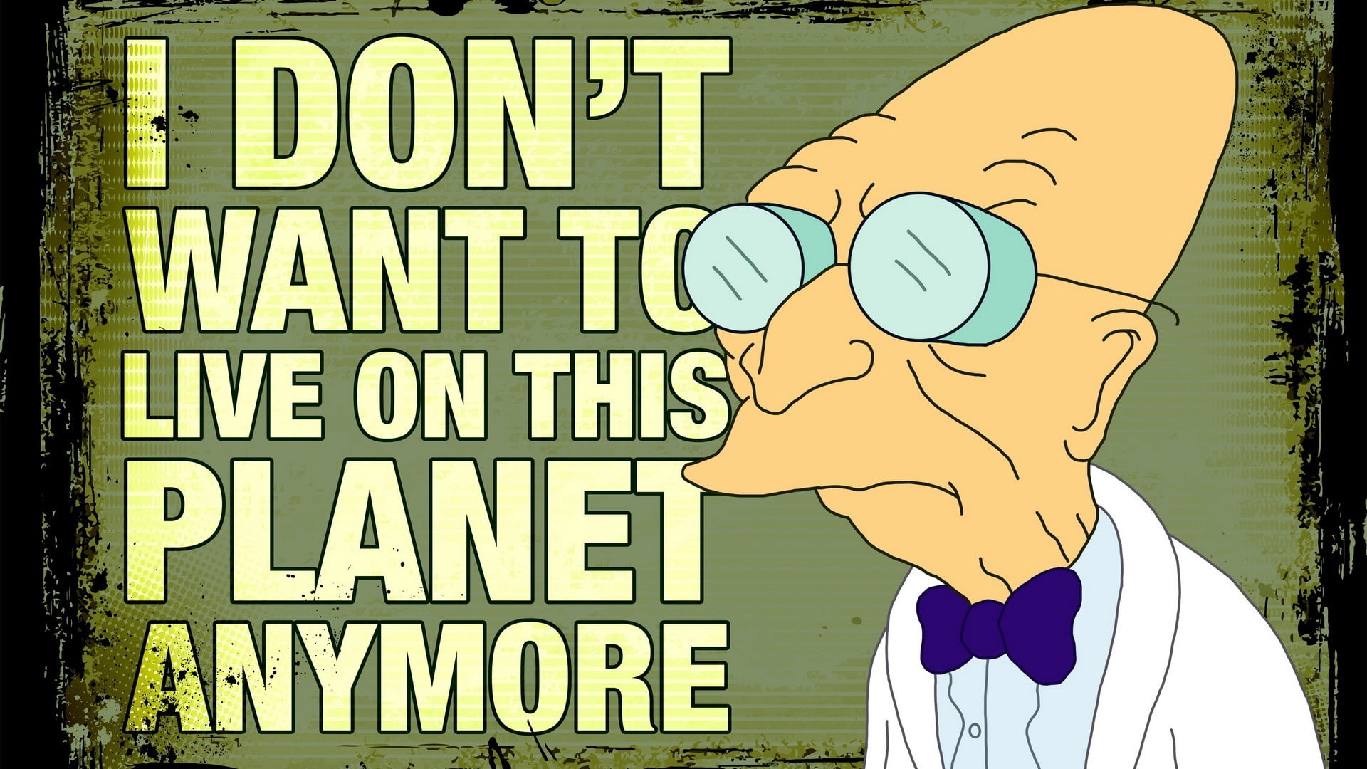 Typography, Futurama, 1080P, Professor Farnsworth, HD Wallpaper
