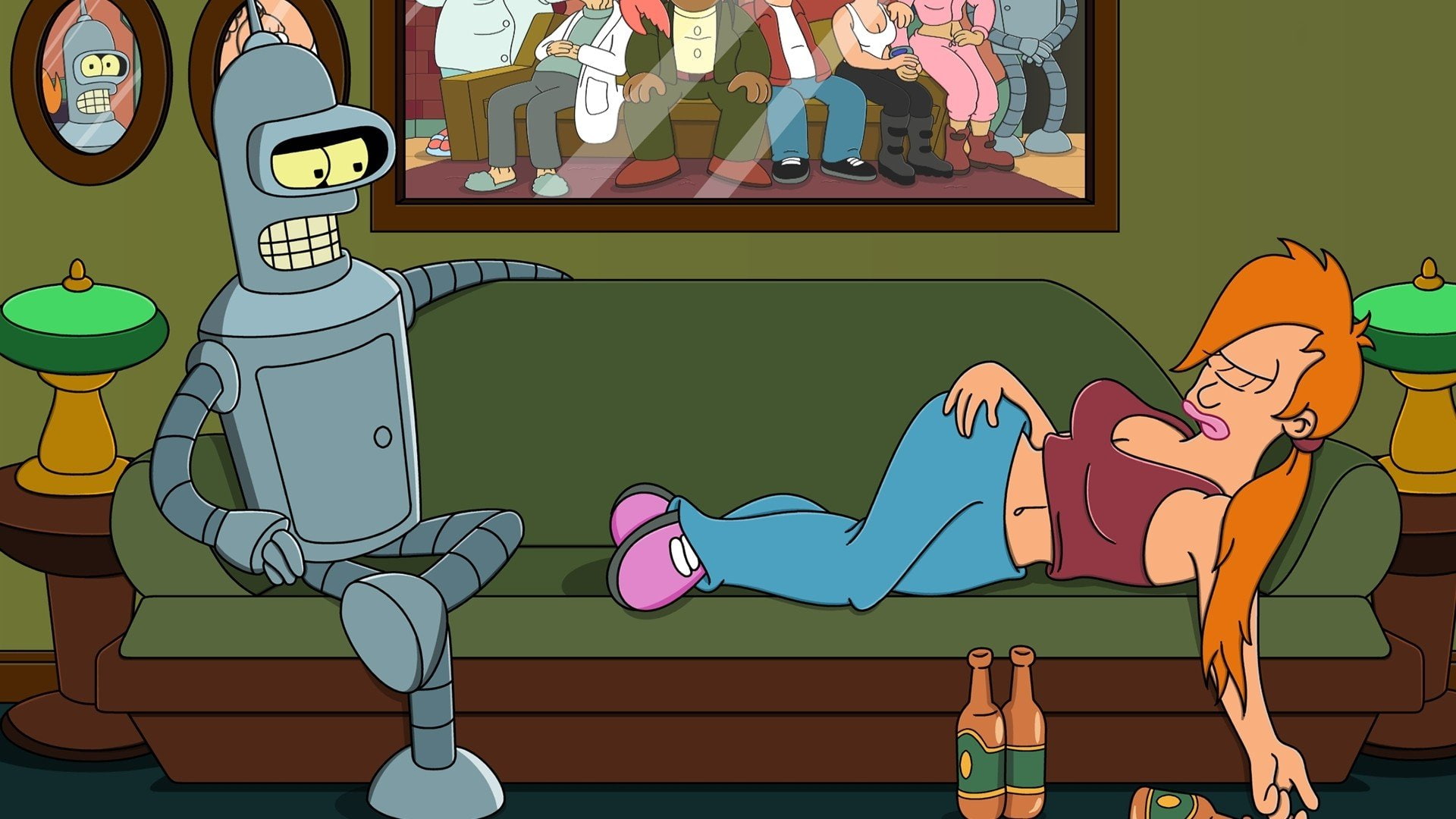 Futurama, Turanga Leela, Bender, 1080P, HD Wallpaper