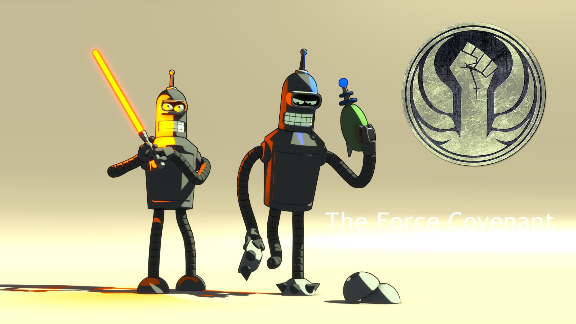hd, cartoon/comic, futurama, 1080P, lightsaber, bender, HD Wallpaper