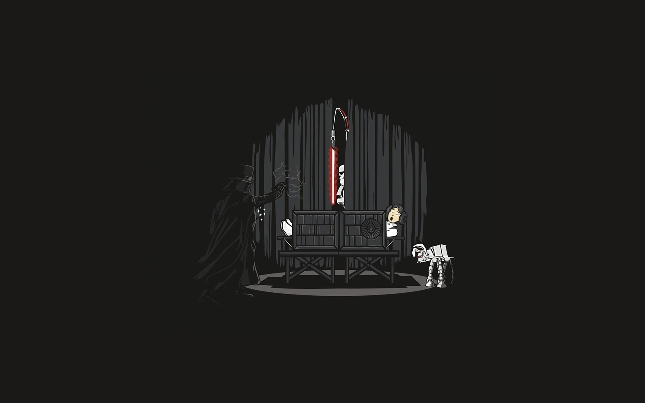 wars, lightsabers, fun, art, Stormtroopers, minimalistic, entertainment, star, leia, Black, princess, magician, darth, vader, funny, hd, 2K, Star Wars, HD Wallpaper
