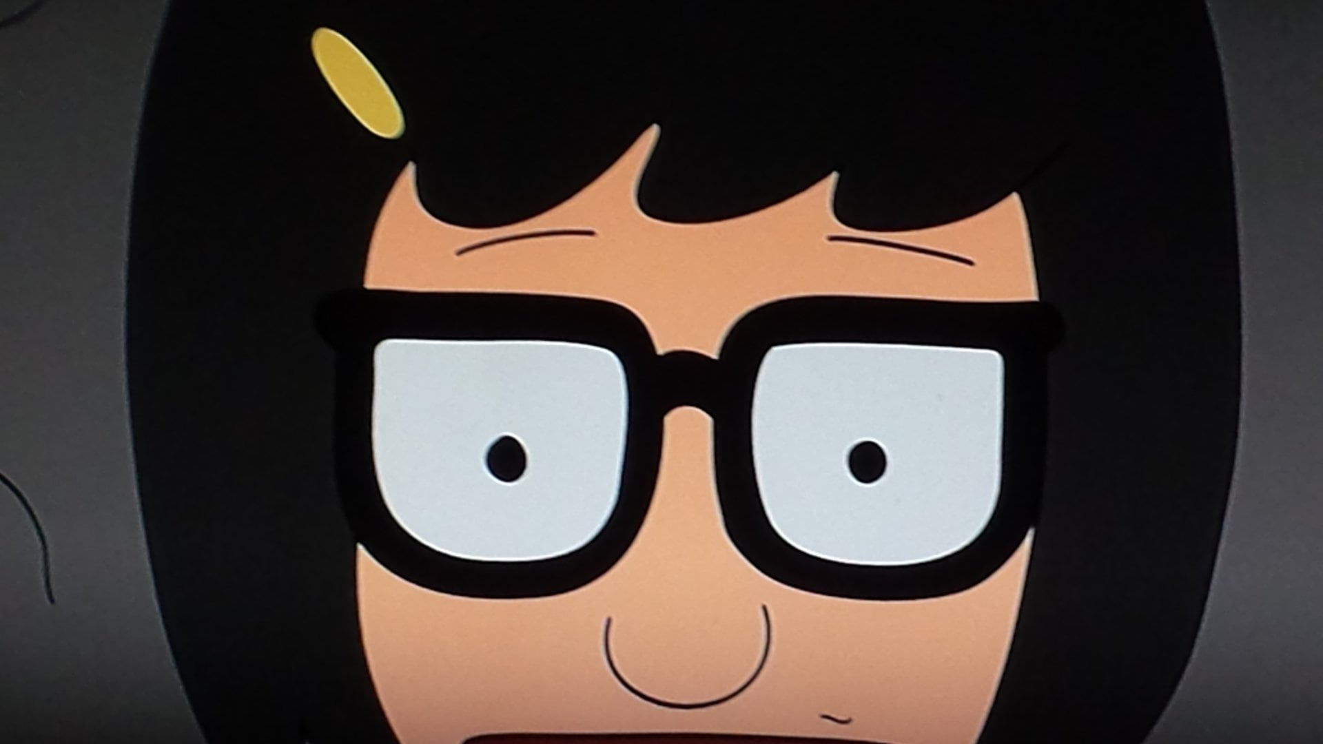 indoors, no people, close-up, hole, anthropomorphic smiley face, anthropomorphic, Bobs Burgers, humor, anthropomorphic face, black color, studio shot, 1080P, HD Wallpaper