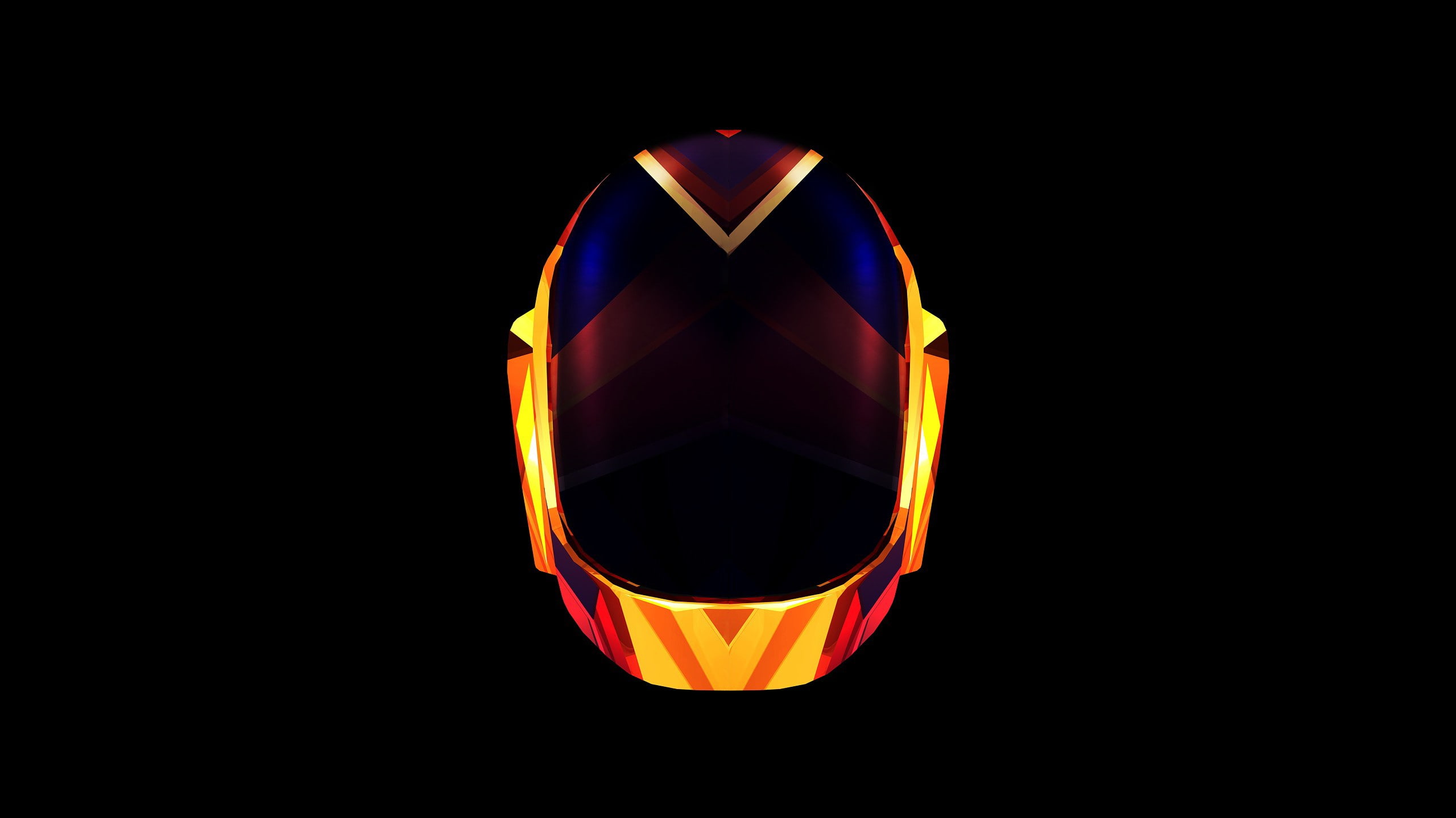 digital art, music, black, orange, 2K, Daft Punk, HD Wallpaper