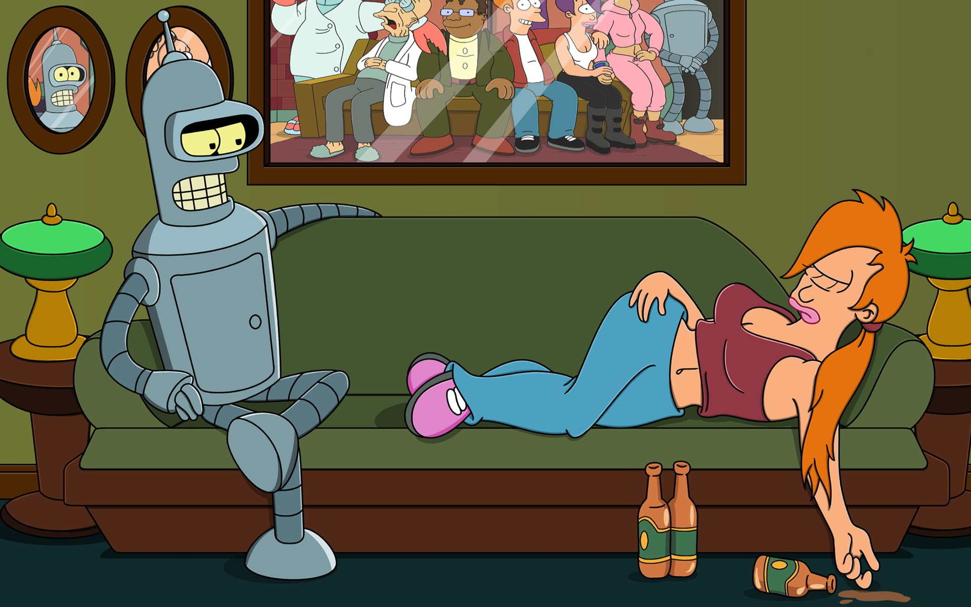 1080P, Futurama, Turanga Leela, Bender, HD Wallpaper