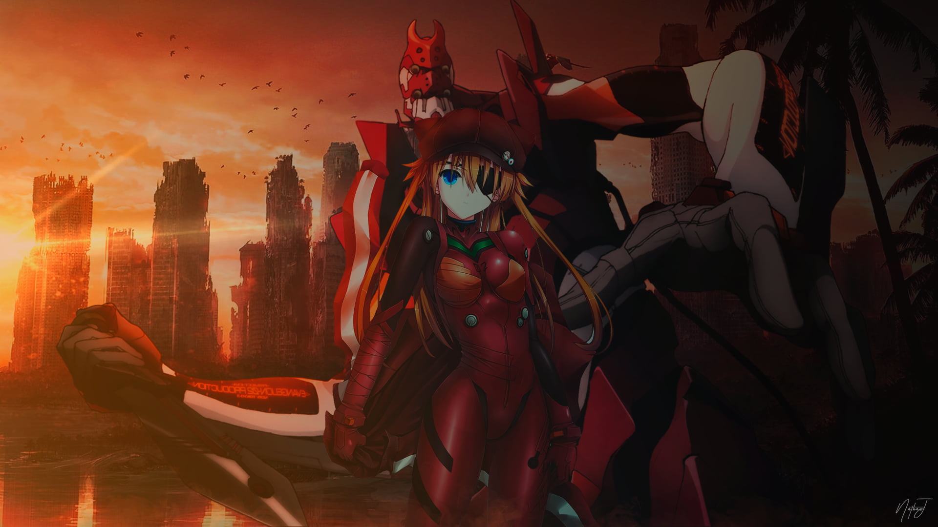 Asuka Langley Soryu, anime girls, mecha girls, anime, Evangelion Anima, Apocalypse (character), evangelion: 2.0, 1080P, HD Wallpaper