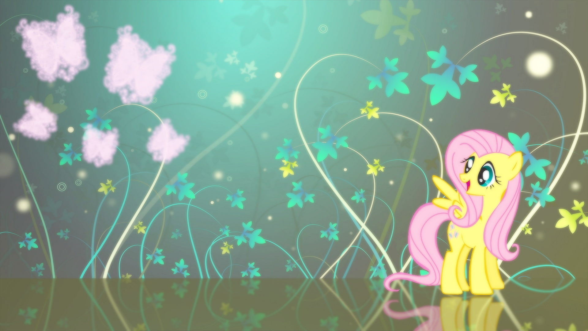 female likeness, 1080P, multi colored, Fluttershy, art and craft, front view, digital composite, green color, pink color, illuminated, creativity, technology, HD Wallpaper