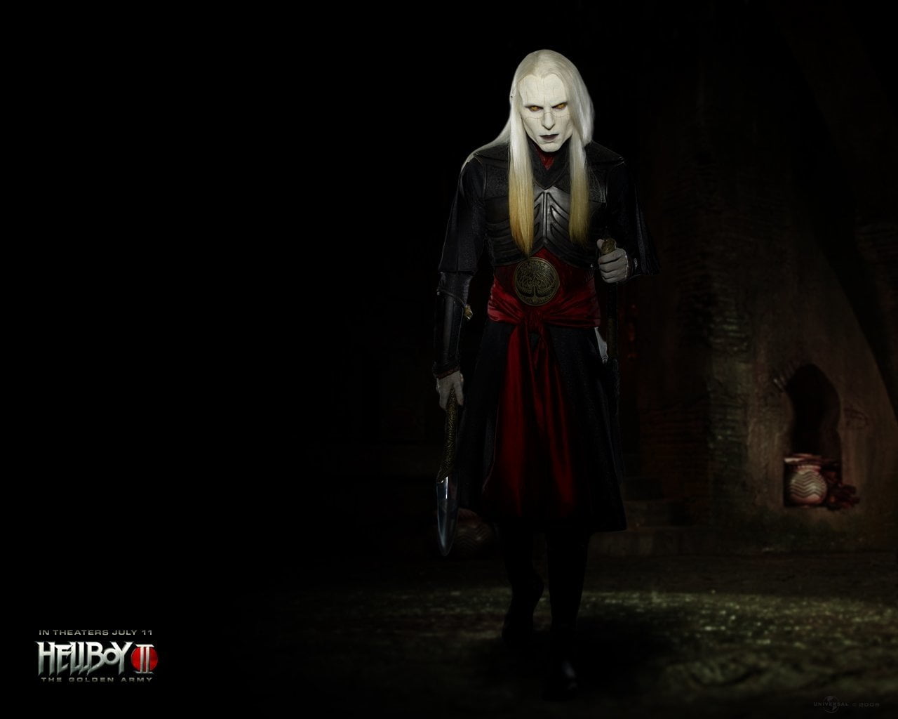 one person, 720P, Hellboy, full length, spooky, front view, adult, emotion, clothing, women, standing, Luke Goss, dark, young adult, horror, Prince Nuada, HD Wallpaper